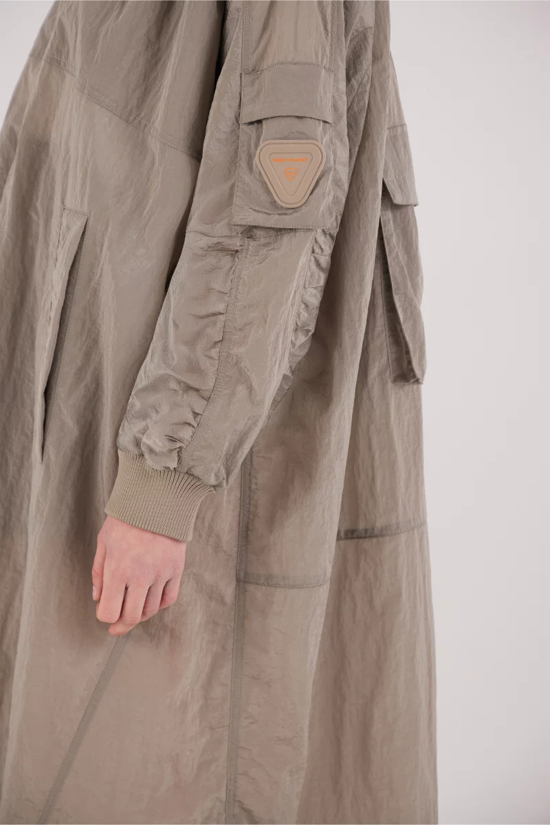 Veste longue façon bomber Cerise
