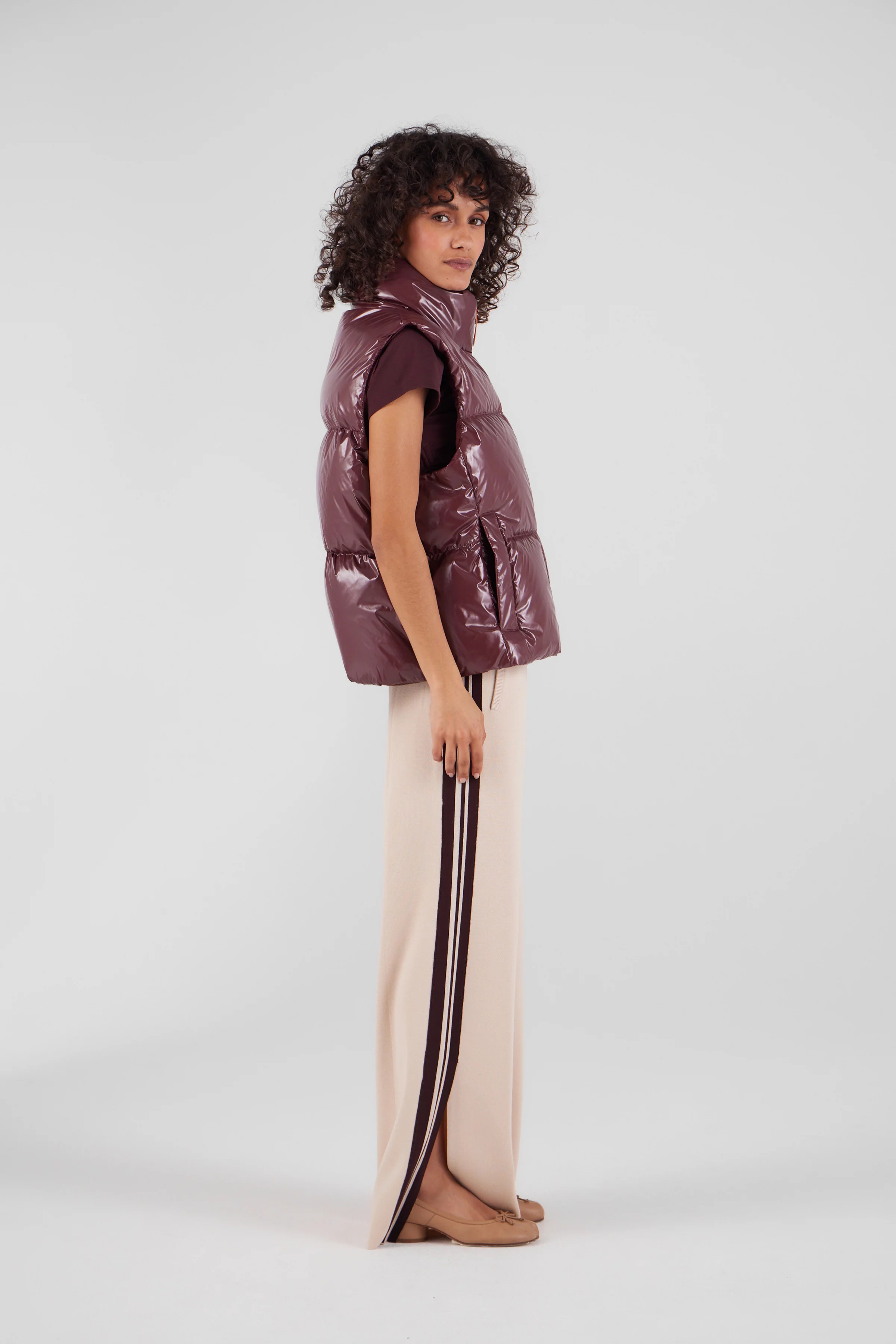 Sleeveless Puffy Shiny Down Jacket Galilée