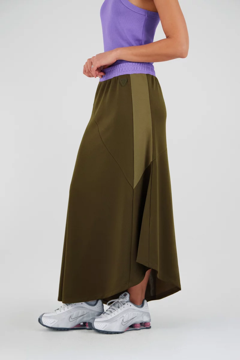 Jupe midi en maille Fan