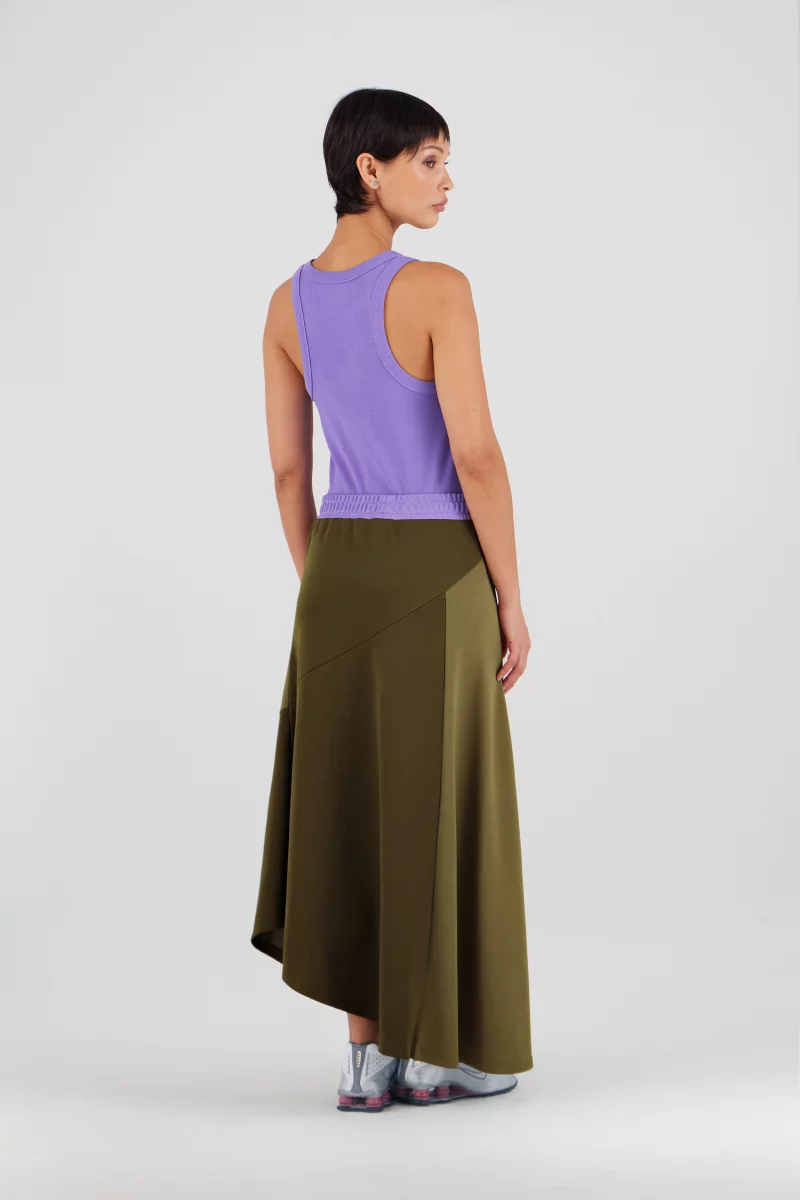Jupe midi en maille Fan