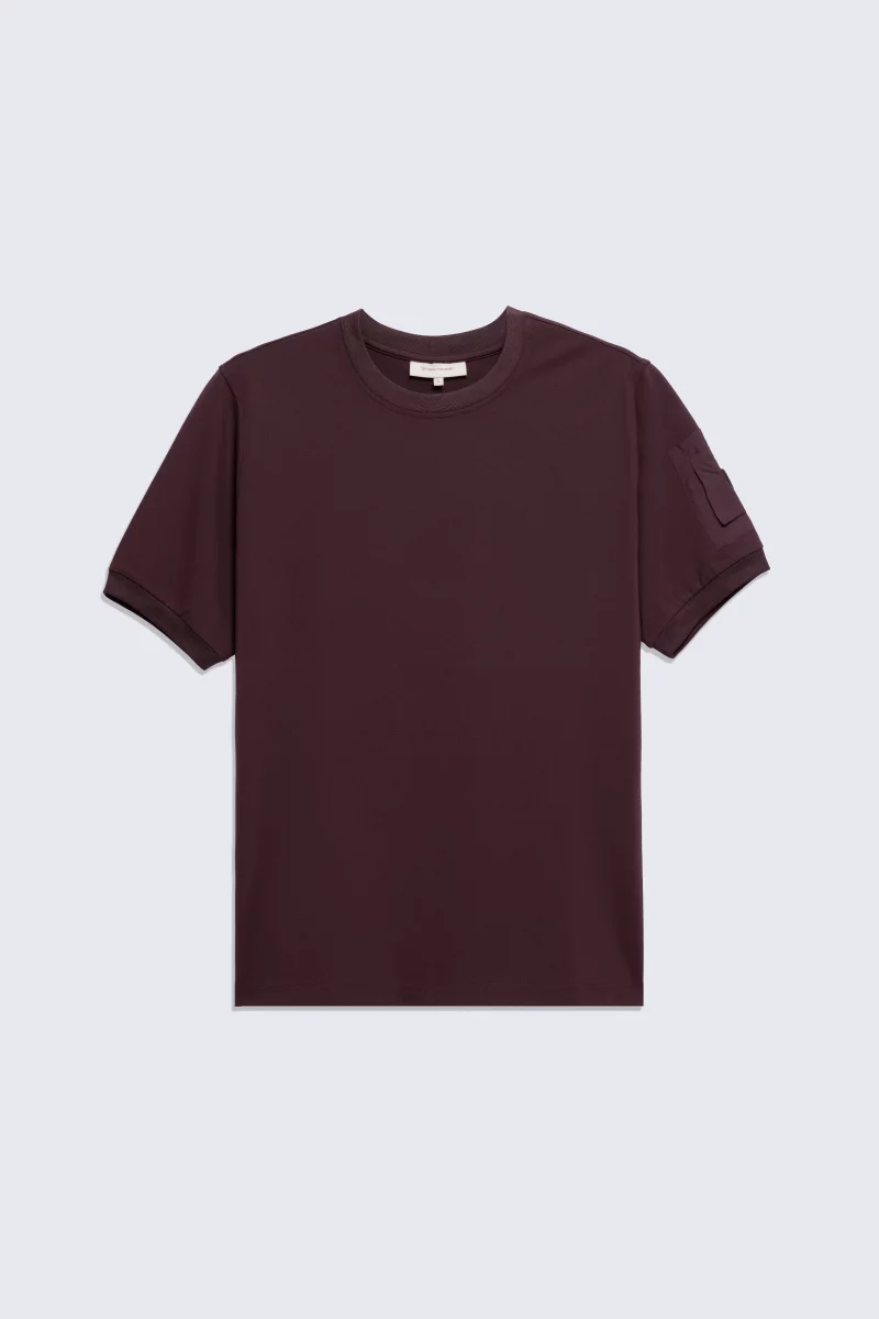 Timeo burgundy men's technical t-shirt with double nylon pocket - Gertrude