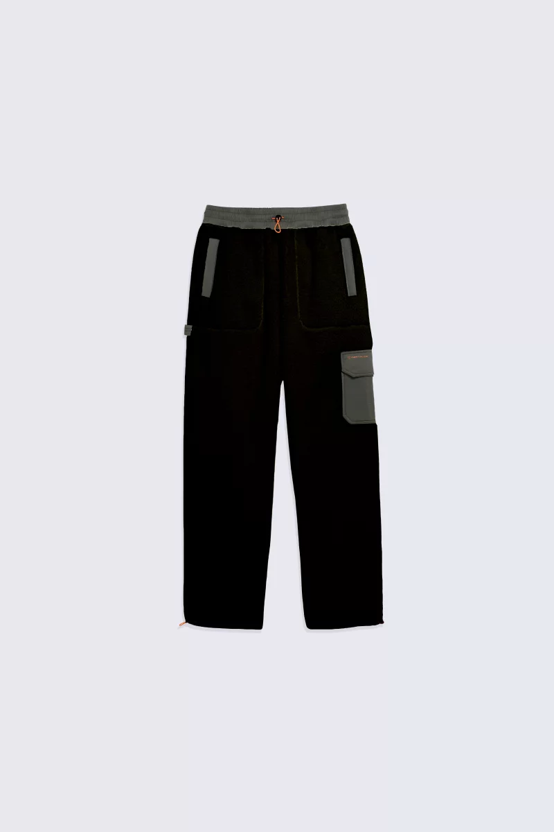 Pantalon technique en sherpa coupe droite Tetsuo black - Gertrude