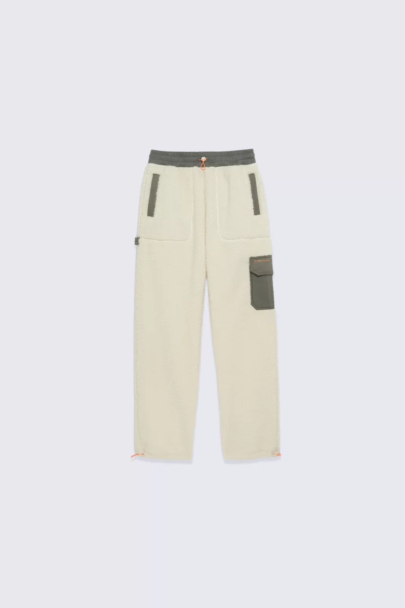 Tetsuo cream straight-cut sherpa technical trousers - Gertrude