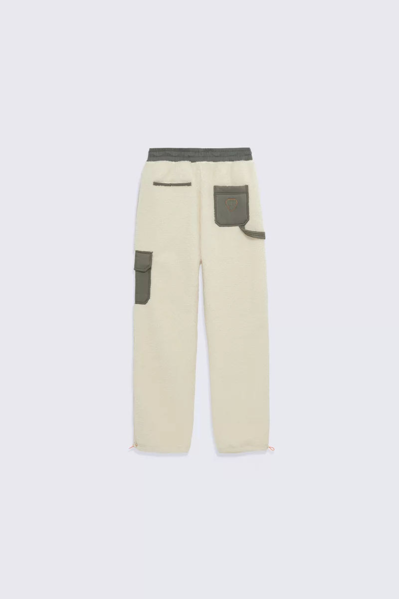 Tetsuo cream straight-cut sherpa technical trousers - Gertrude