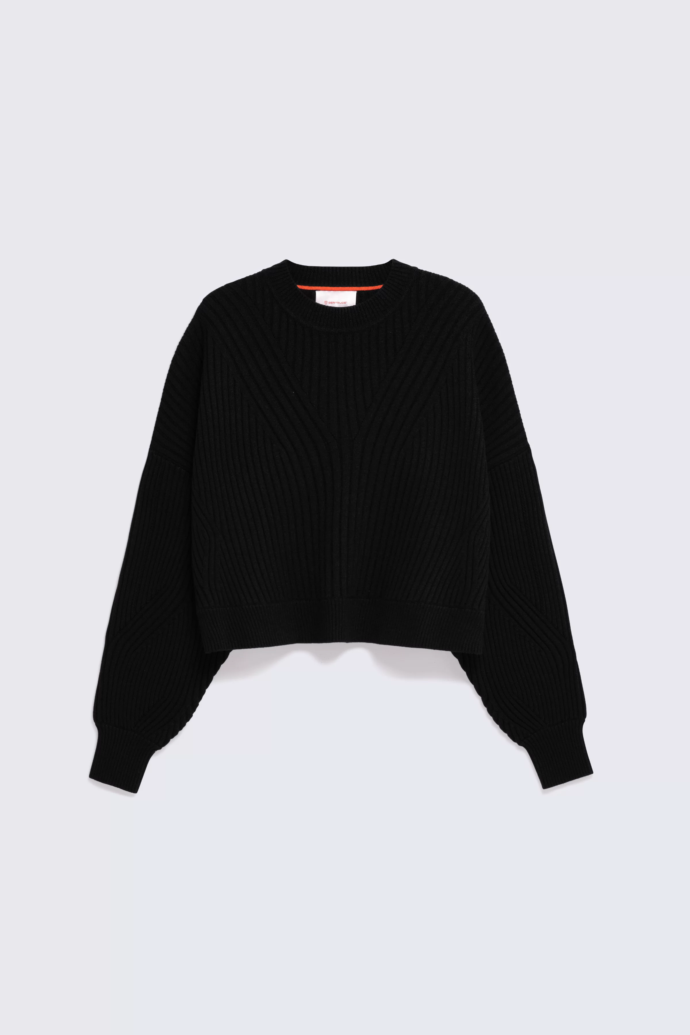 Pull court en maille côtelée Tabita black femme - - Gertrude