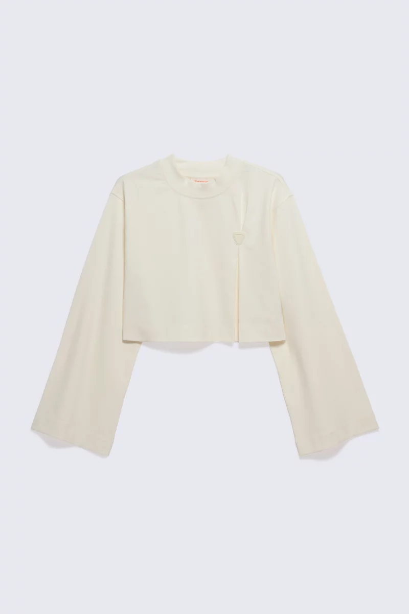 T-shirt technique cropped Ava crème femme - - Gertrude