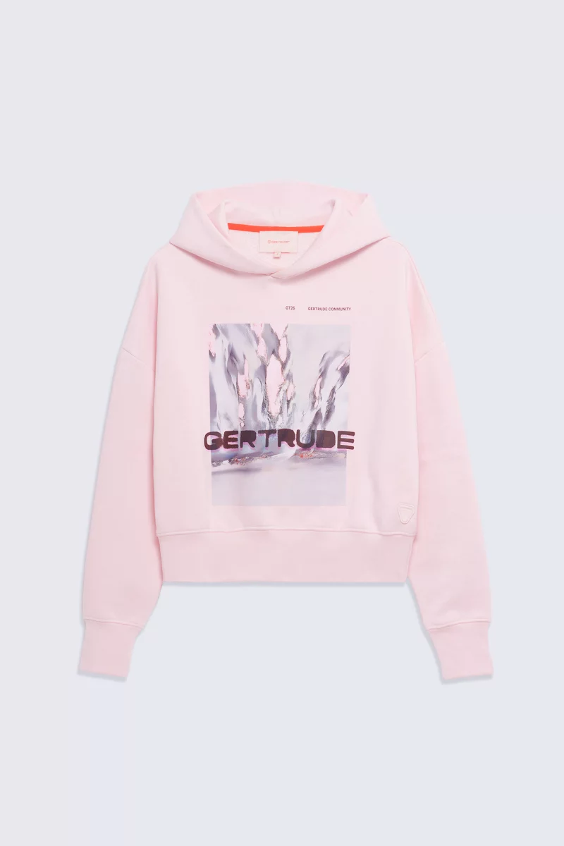 Sweat court à capuche logo printé poitrine Caterina Water poudre femme - - Gertrude