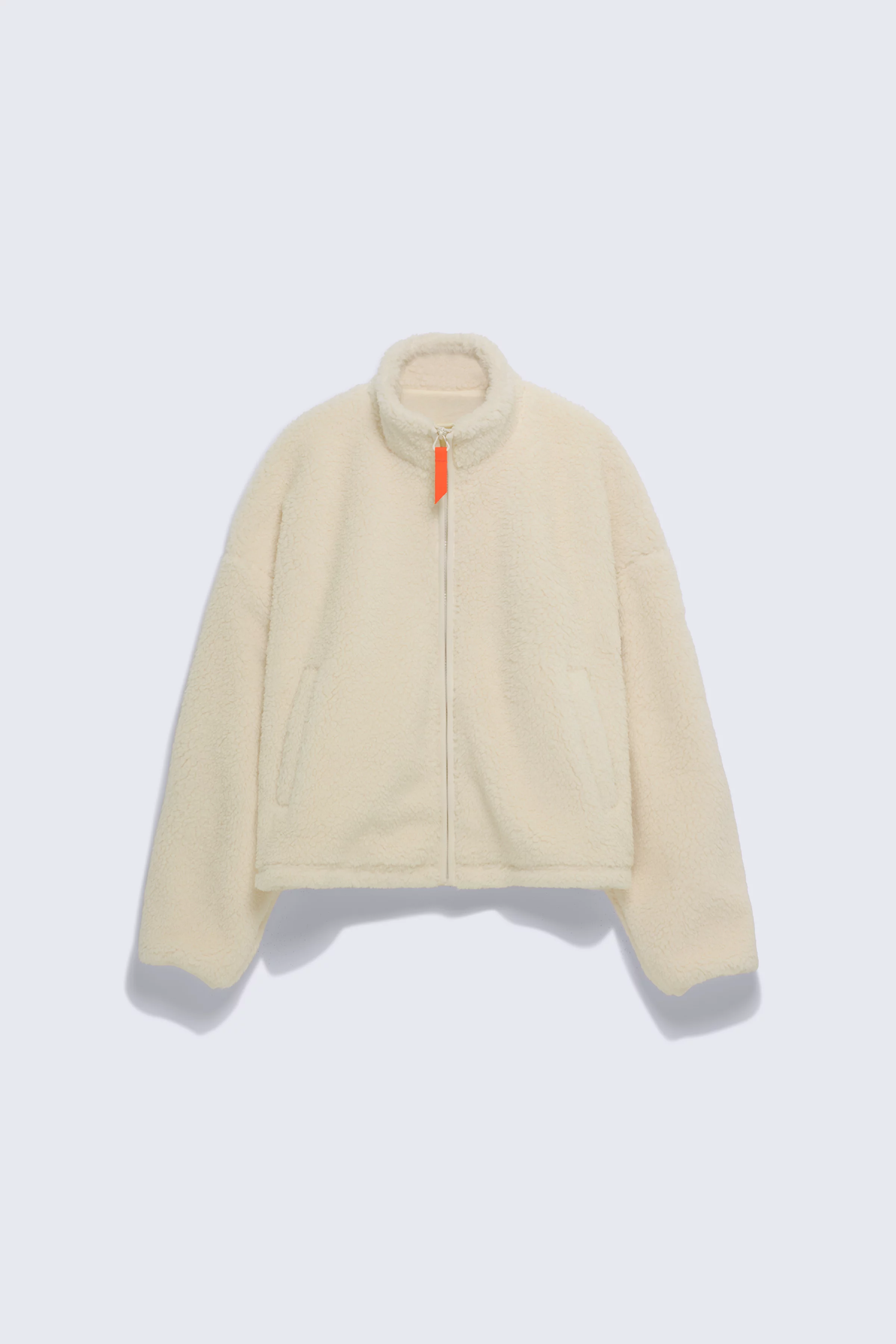 Women's cream Sakura oversized zip-up fleece jacket - Gertrude