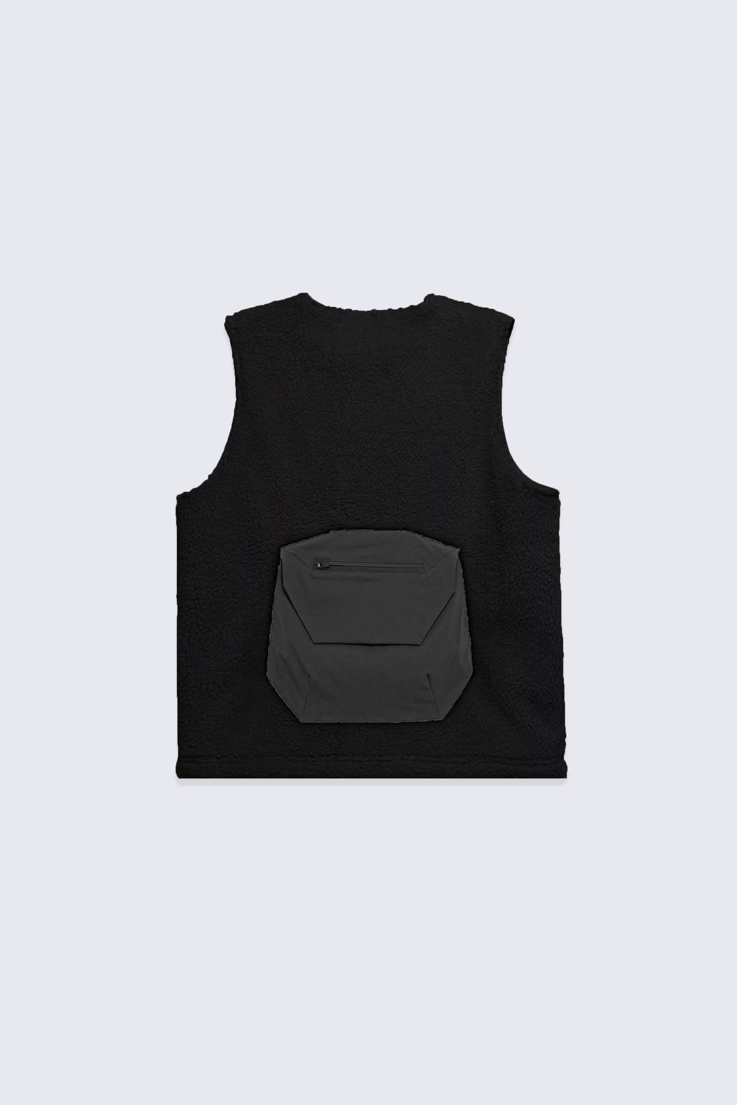Sakae black men's sleeveless fleece jacket - Gertrude