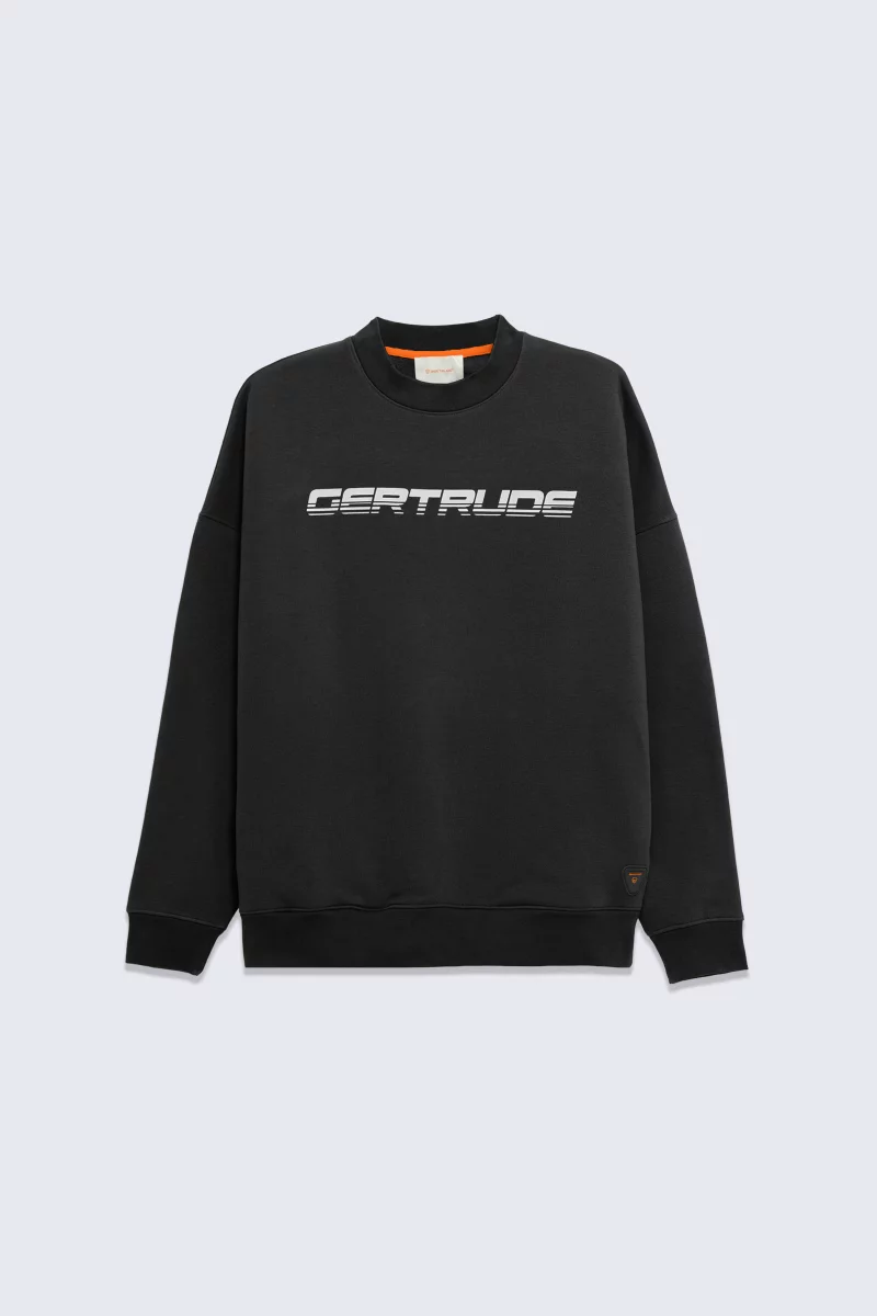 Ruben Speedy black men's oversized round neck sweatshirt - Gertrude