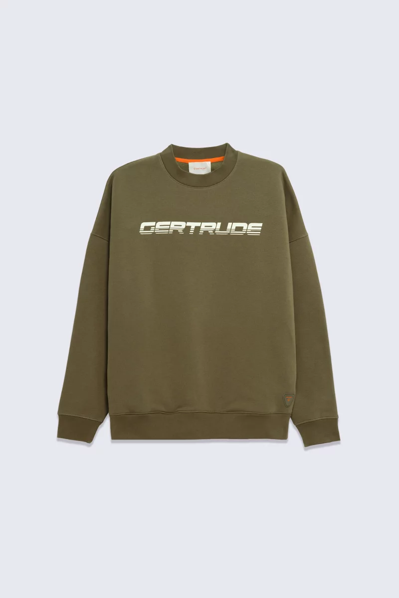Ruben Speedy khaki men's oversized round neck sweatshirt - Gertrude