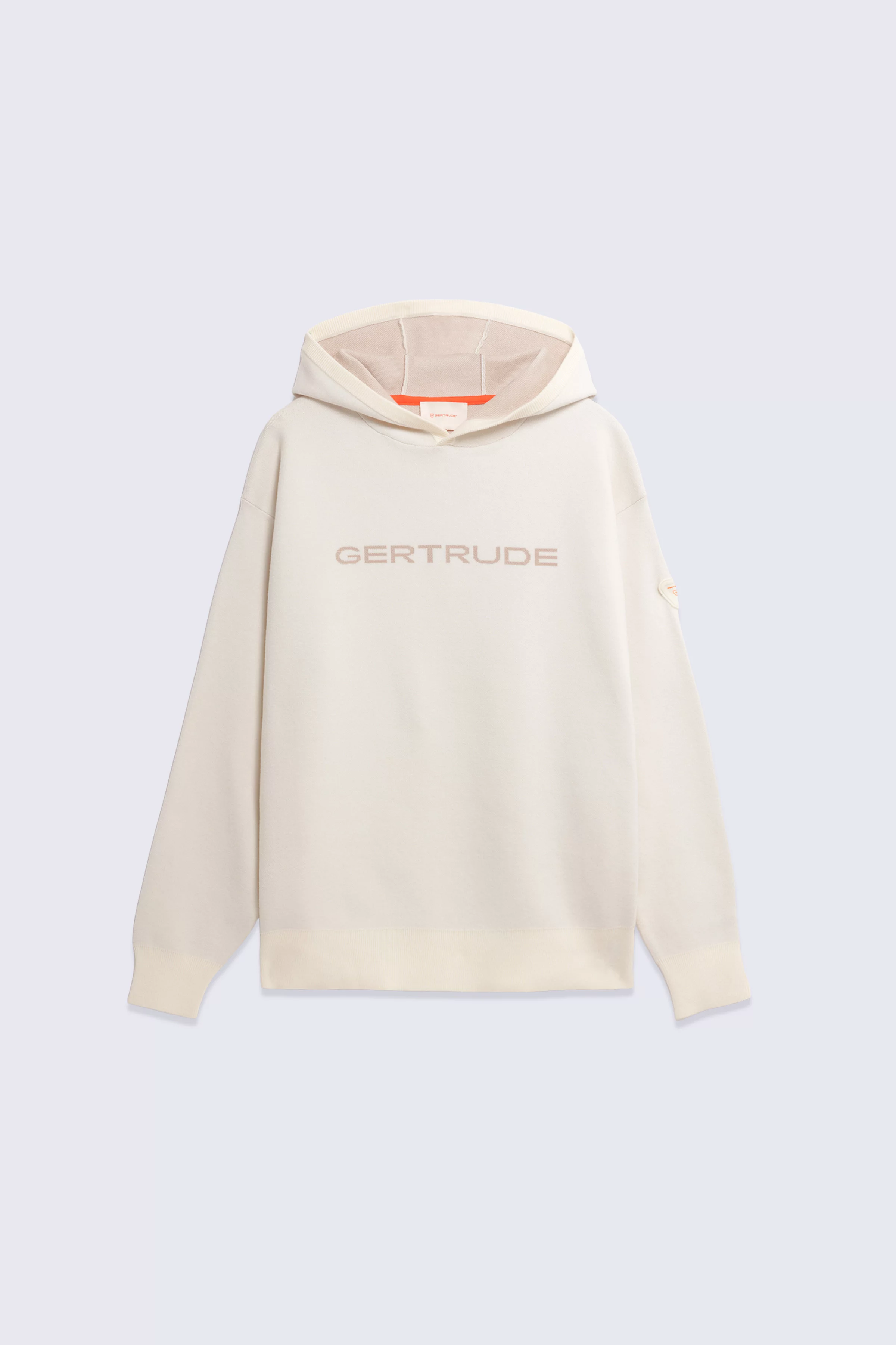 Men's two-tone cream jacquard knit Philippo hoodie - Gertrude