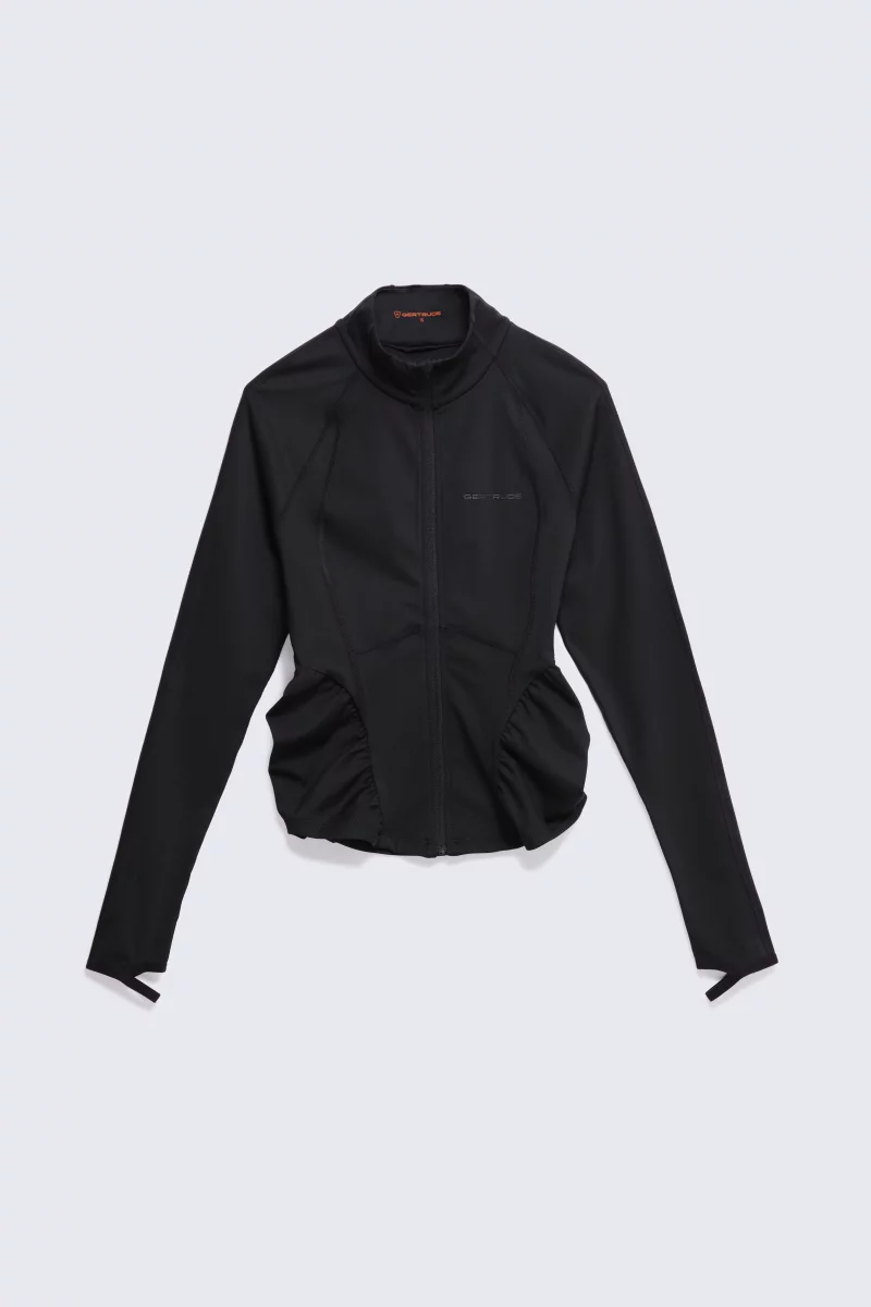 Veste zippée en microfibre moulante Inaya black femme - - Gertrude