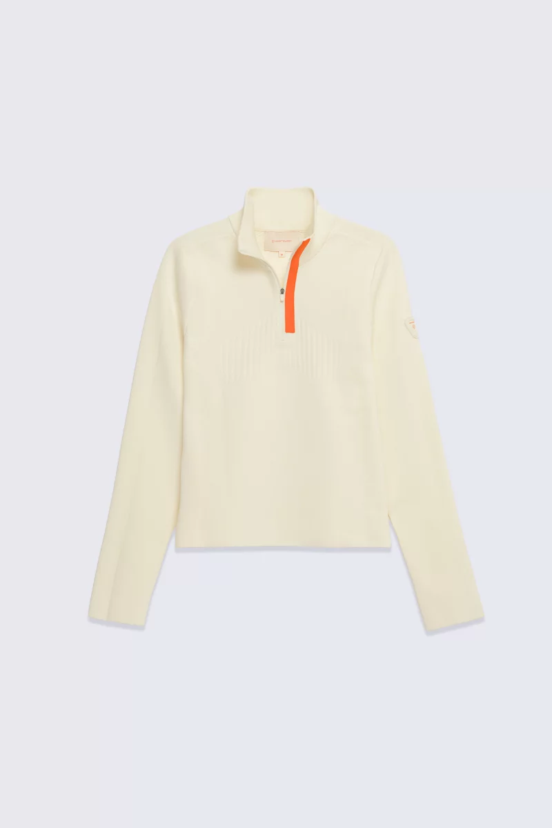 Pull camionneur moulant zippé en maille technique Patricia crème femme - - Gertrude