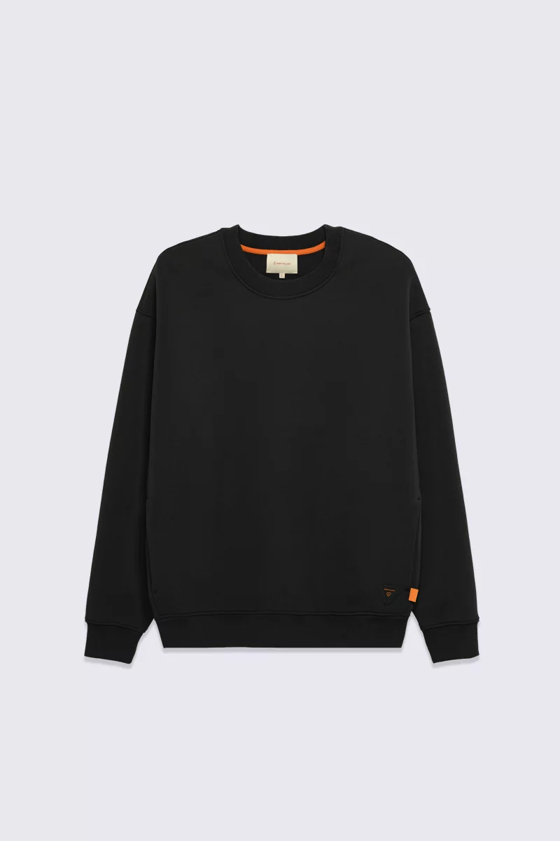 Sweat mixte oversize en maille scuba Jonathan black - Gertrude