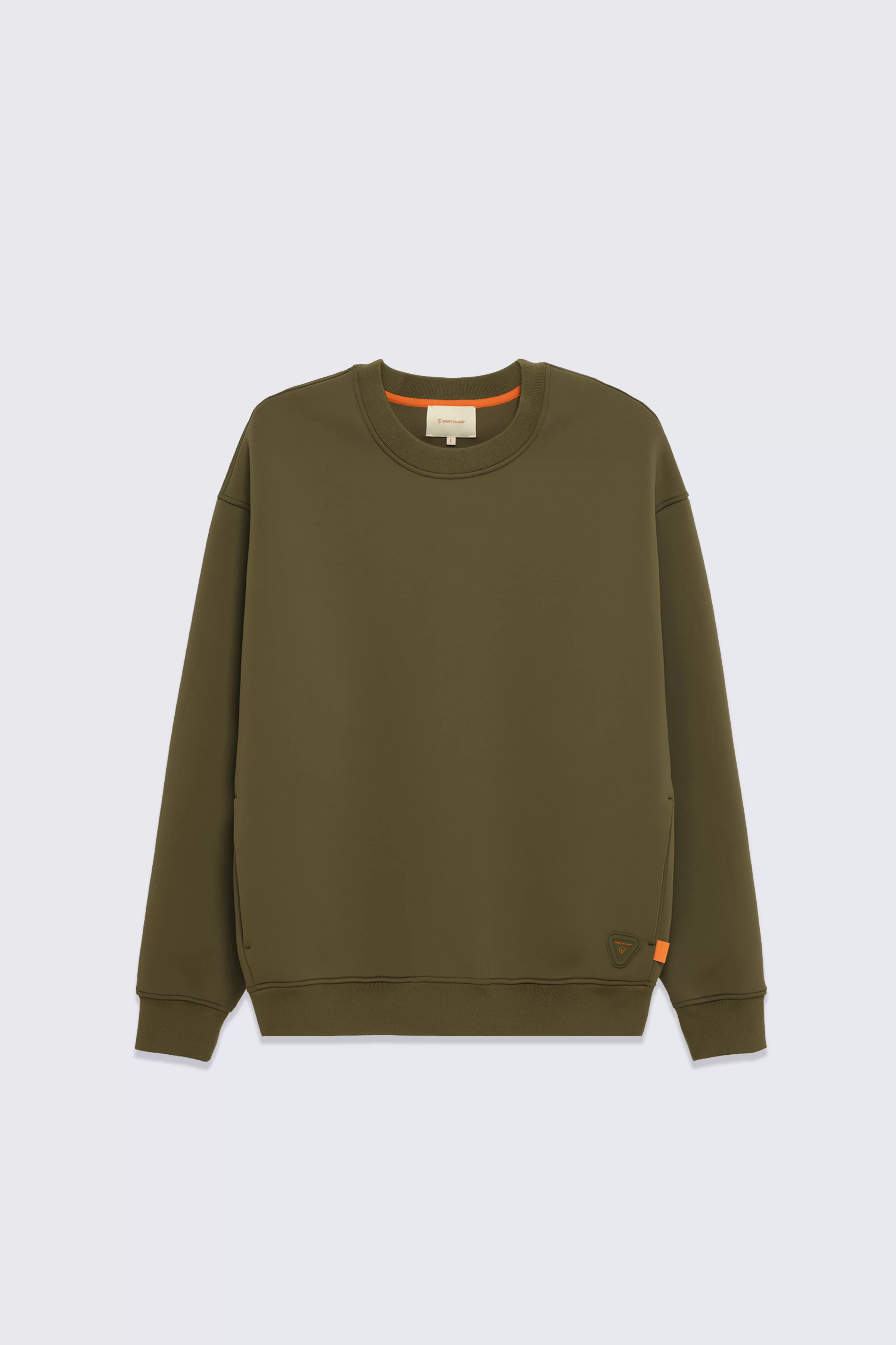 Mixed oversized scuba knit sweatshirt Jonathan khaki - Gertrude