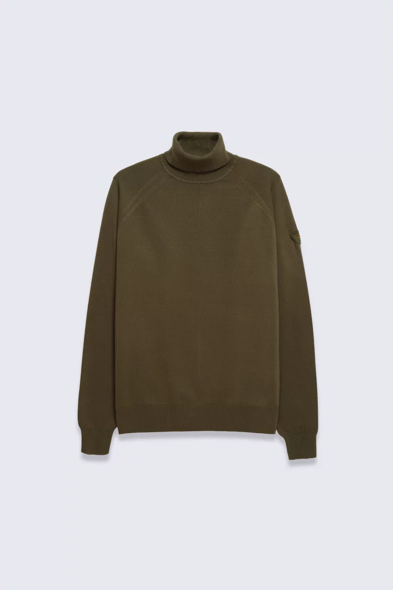 Men's khaki Olivier knit turtleneck sweater - Gertrude