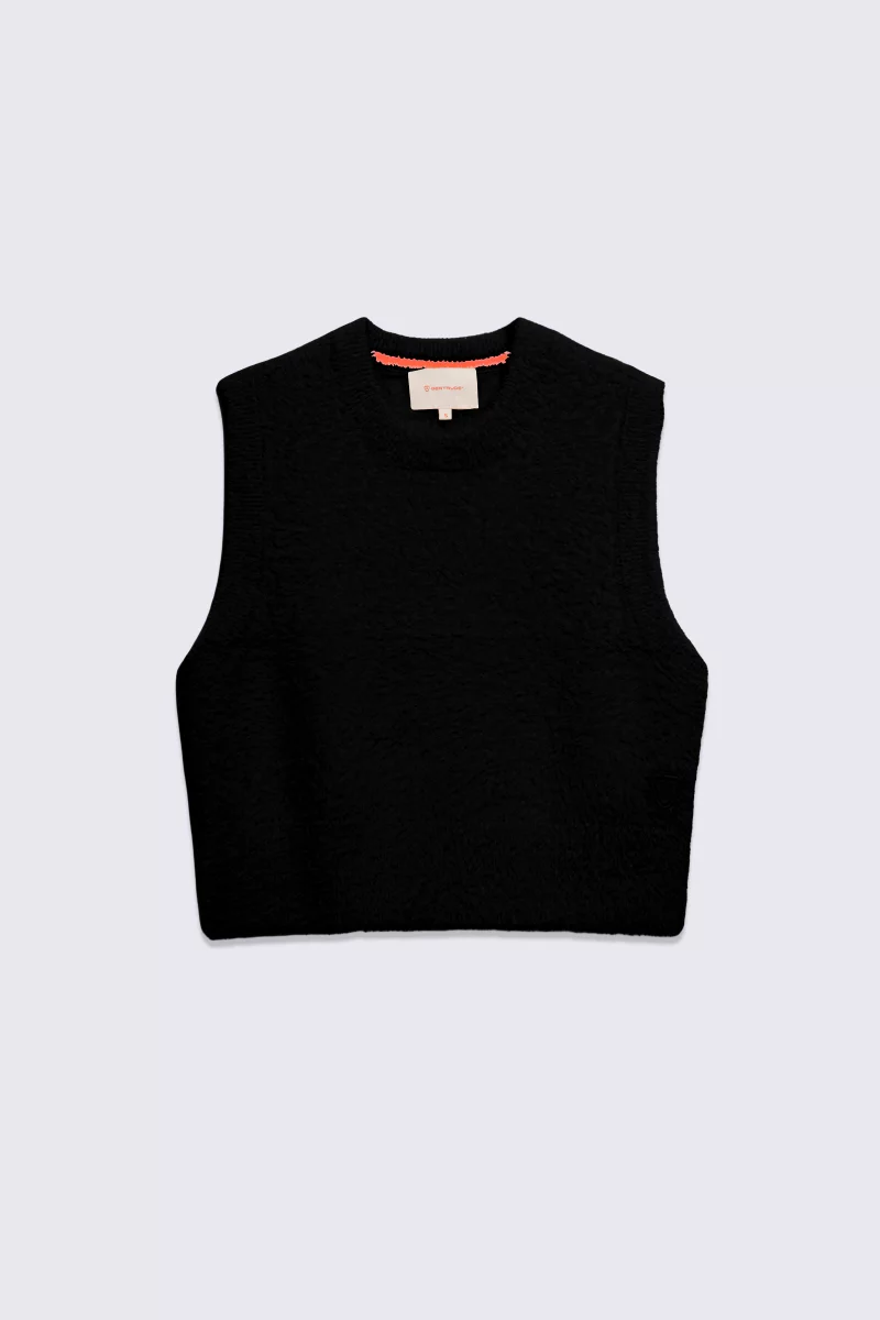 Odile women's loose-fitting brushed fluffy knit sweater in black - Gertrude