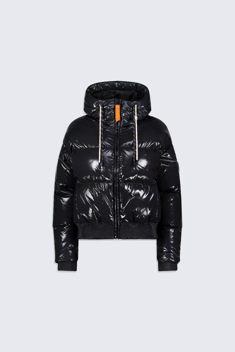 Doudoune courte brillante Nine Black black femme - - Gertrude