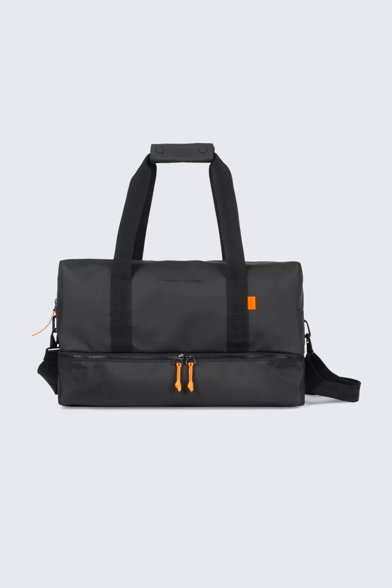 Nate unisex bag with double zip opening and adjustable strapBlack - Gertrude