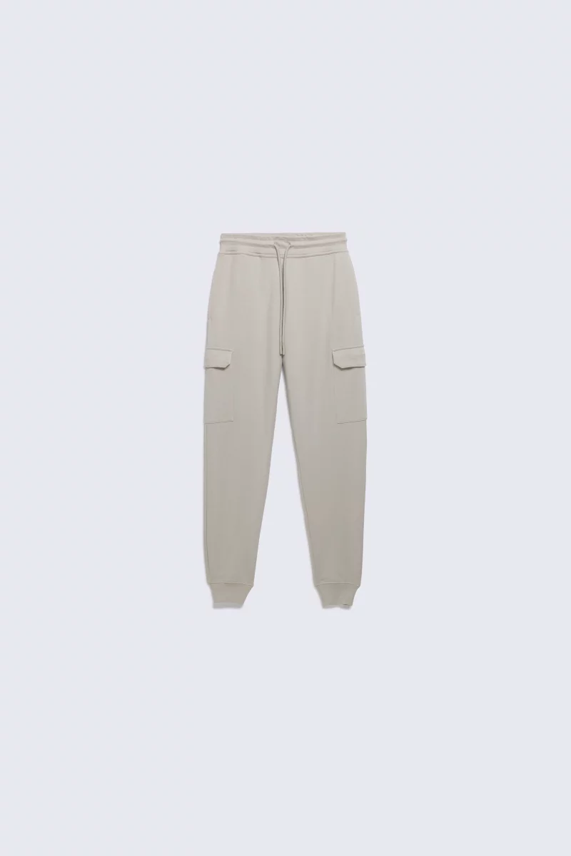 Little Mario children's concrete-colored jogging pants with cargo pockets - Gertrude