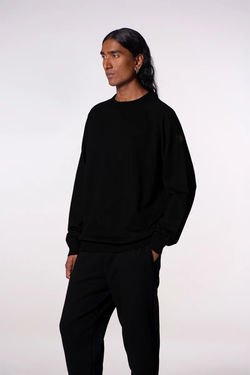 Alain black men's crew neck knit sweater - Gertrude Alain black men's crew neck knit sweater - Gertrude