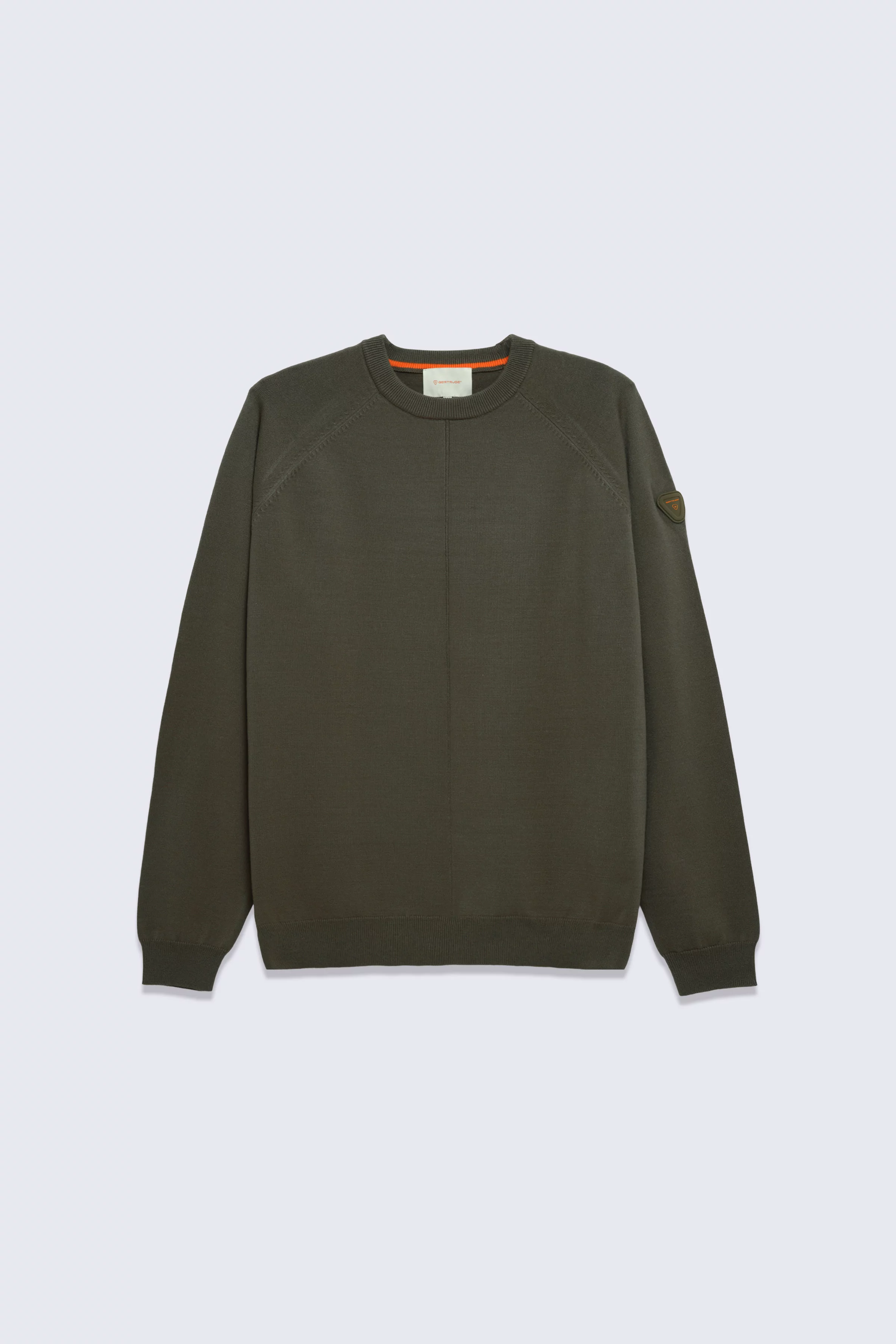 Pull col rond en maille Alain khaki homme - - Gertrude