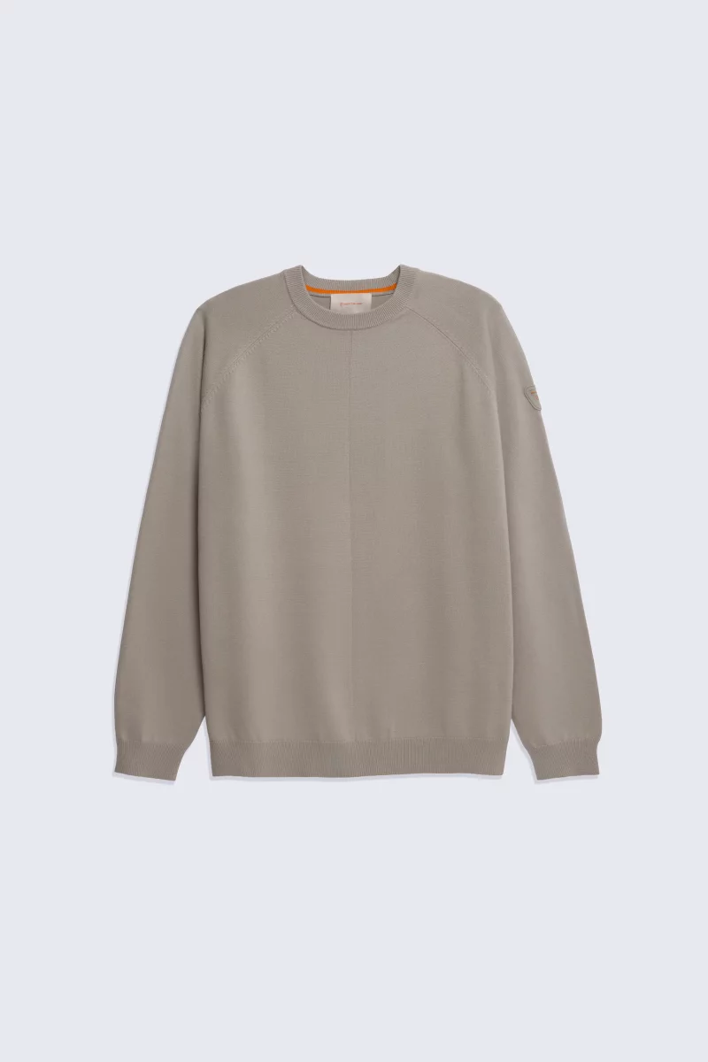 Pull col rond en maille Alain beton homme - - Gertrude