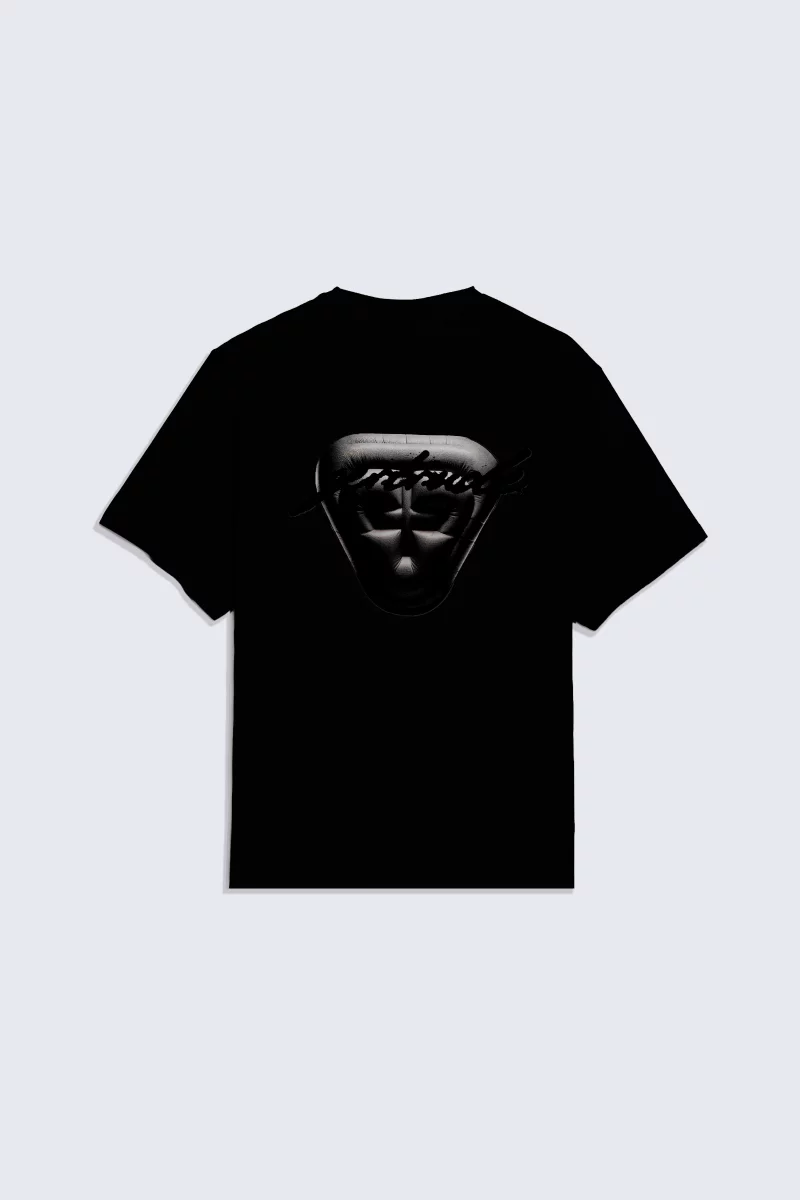Men's Leonce Ballon black cotton T-shirt with balloon logo print on the back - Gertrude