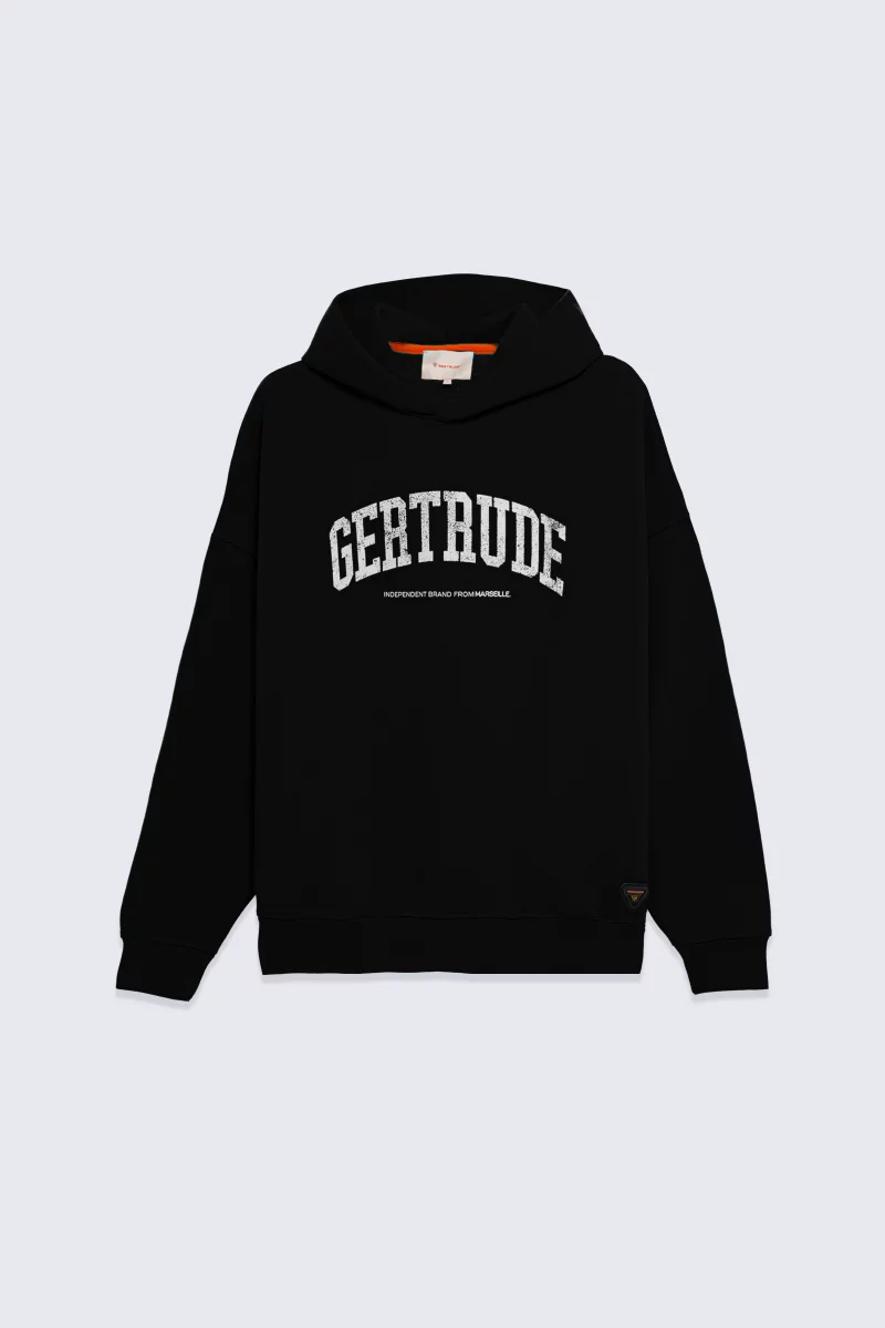 Sweat à capuche avec logo effet vintage Antoine College black homme - - Gertrude