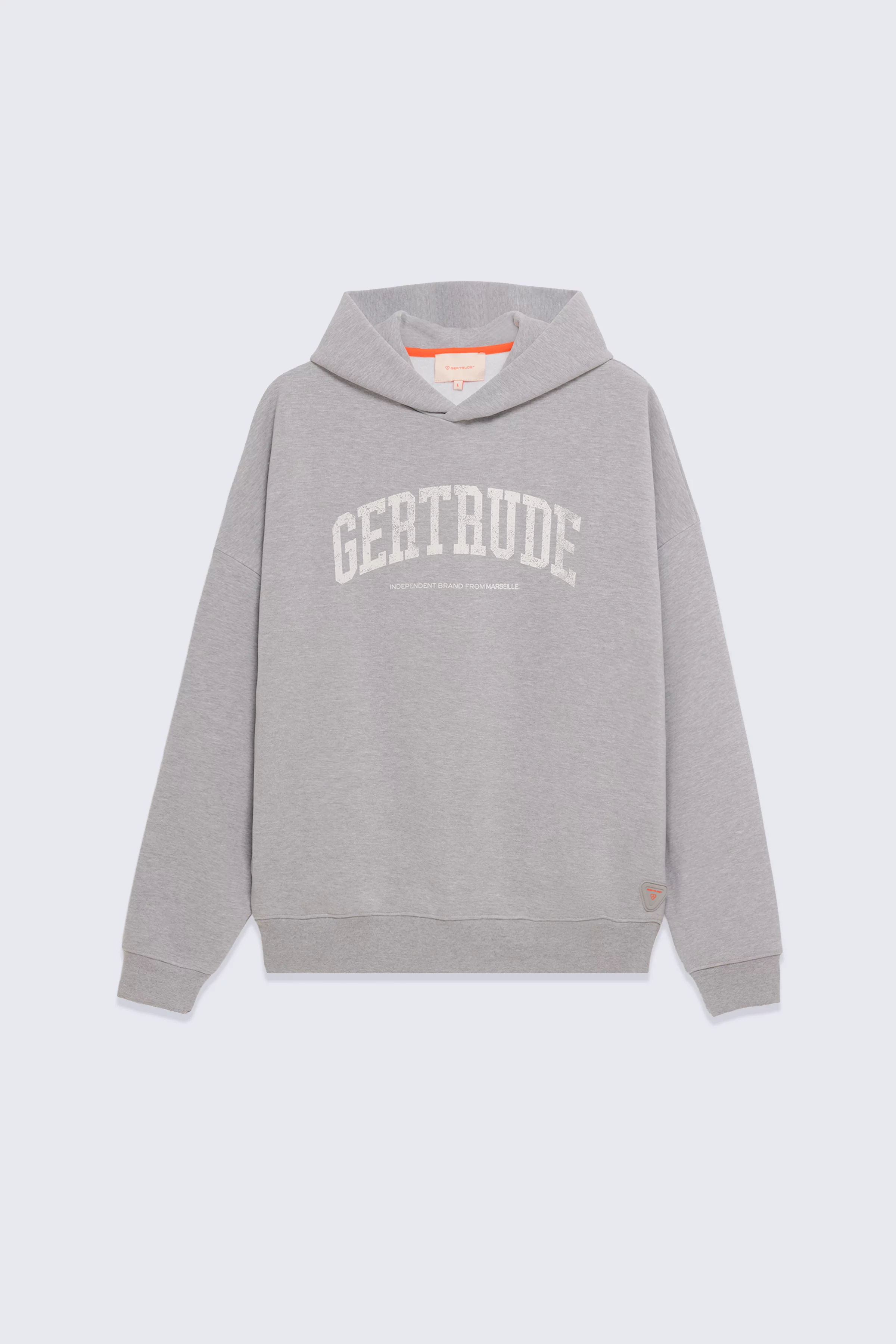 Men's vintage-style Antoine College logo hoodie in grey - Gertrude