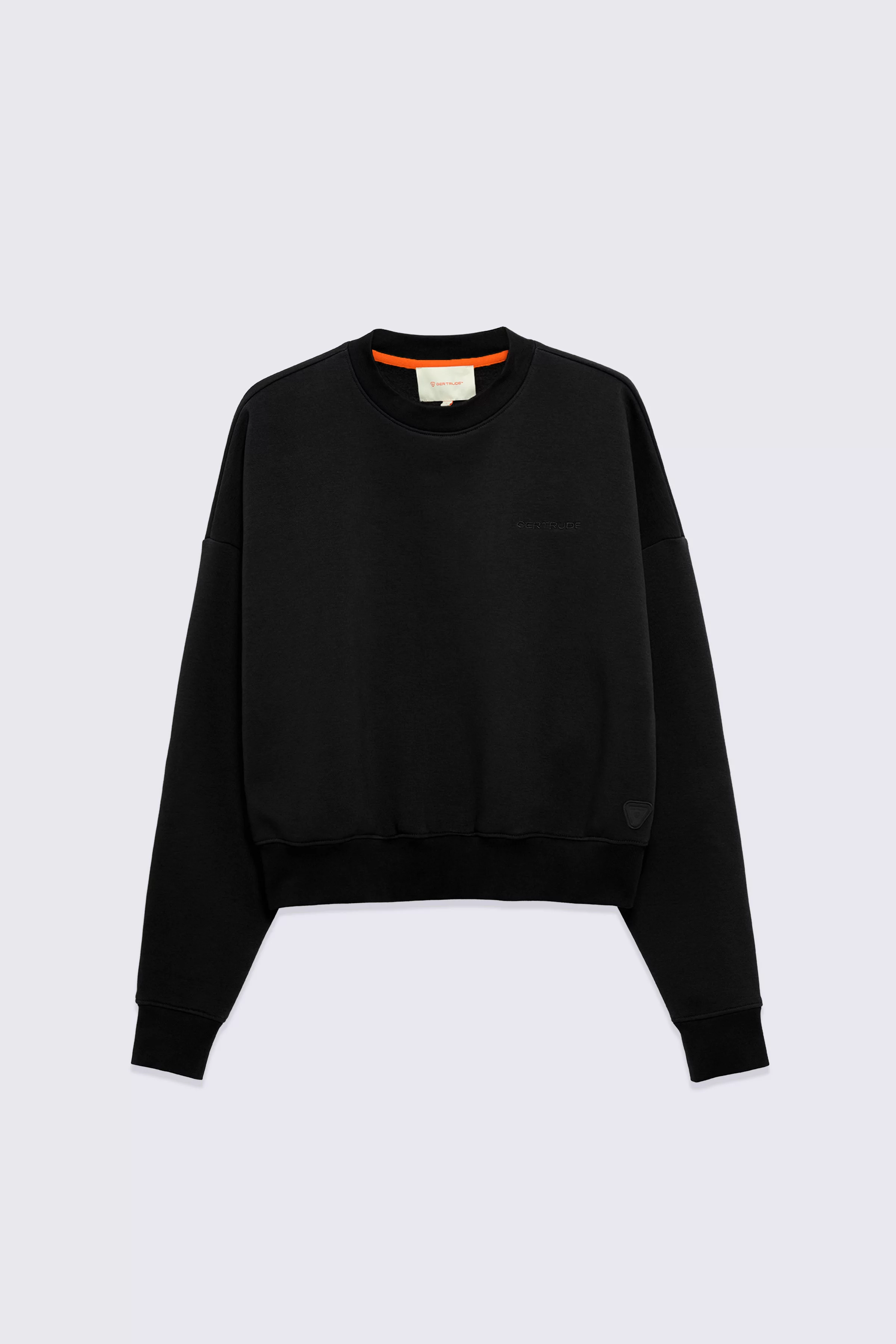 Cath black women's loose cropped sweatshirt - Gertrude