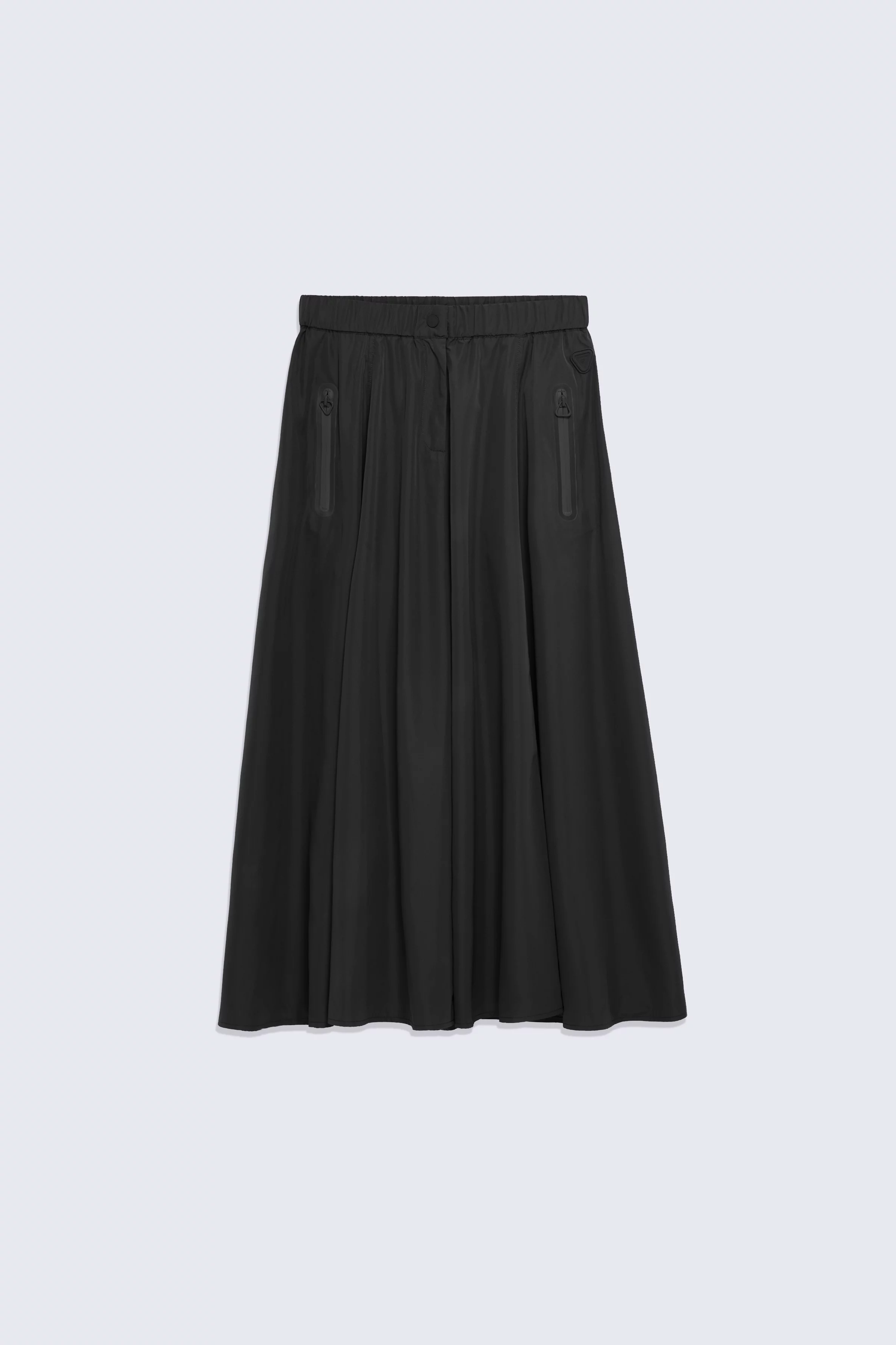 Paulette black women's technical maxi skirt with zip pockets - Gertrude