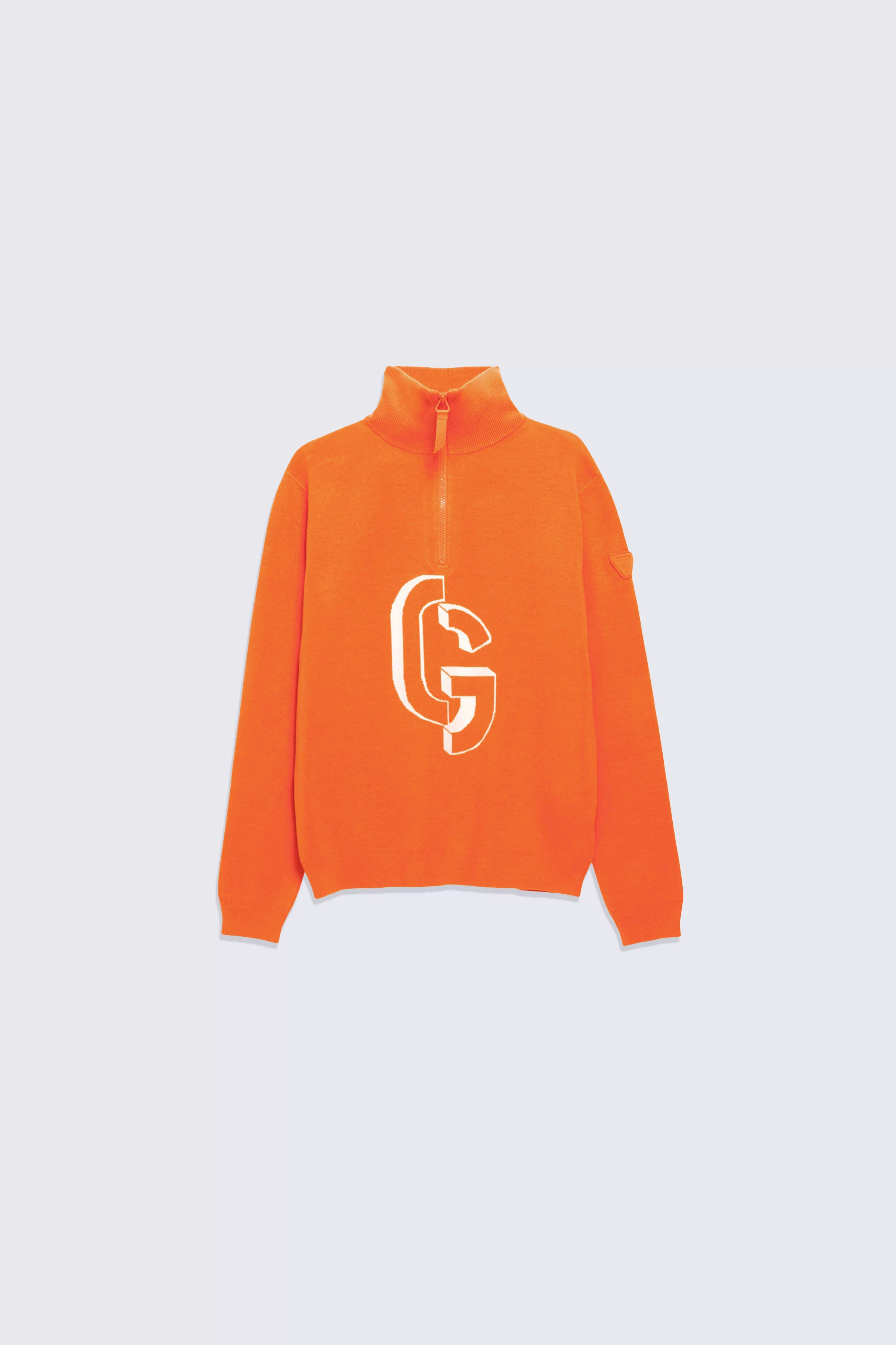Pull en maille jacquard col camionneur Little Lewis enfant orange - - Gertrude