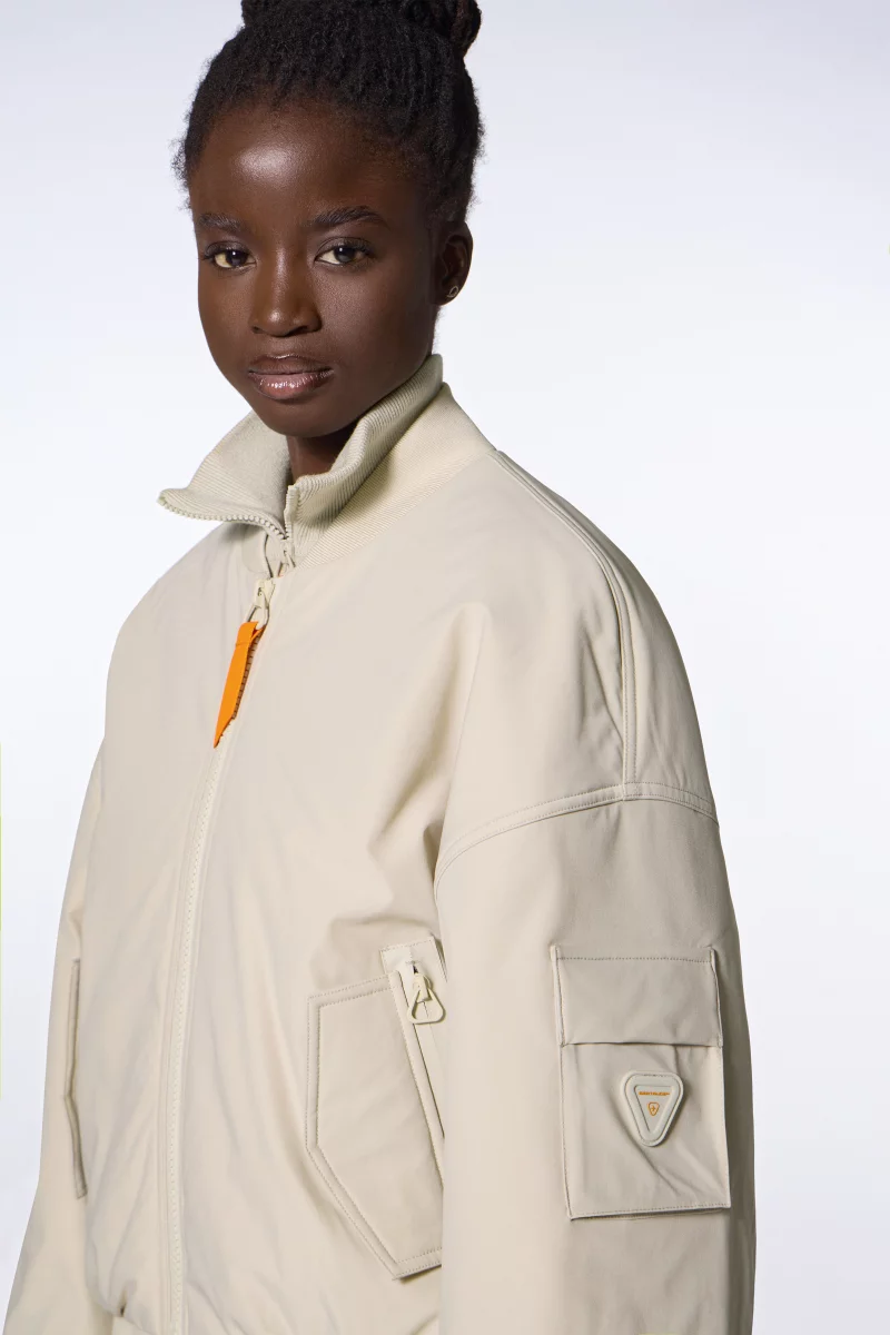 Suni-W concrete oversized short bomber jacket for women - Gertrude Suni-W concrete oversized short bomber jacket for women - Gertrude