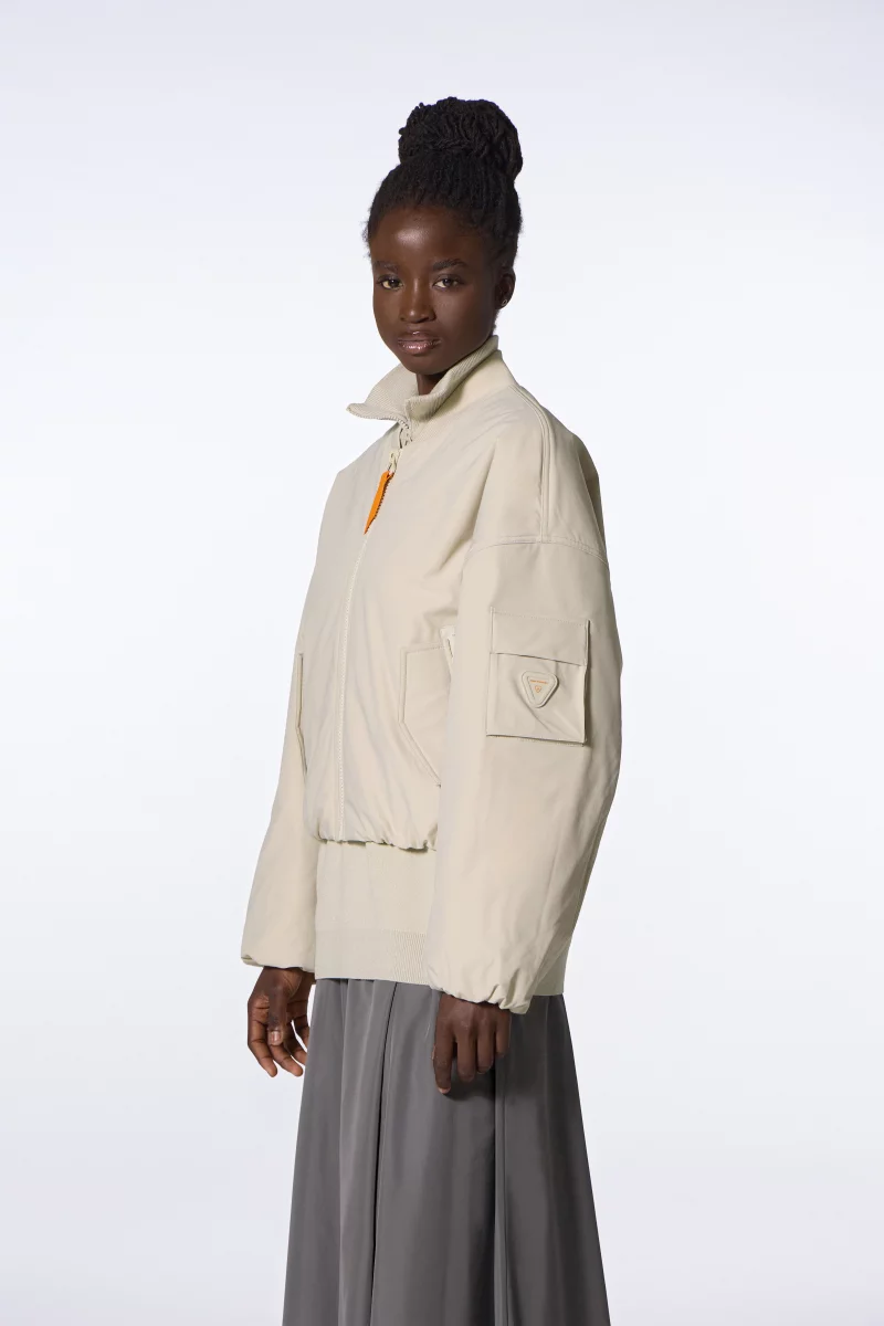 Suni-W concrete oversized short bomber jacket for women - Gertrude Suni-W concrete oversized short bomber jacket for women - Gertrude