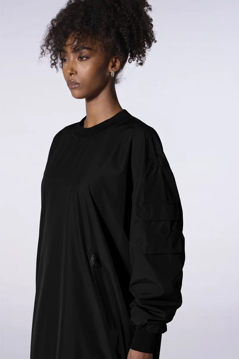 Babette black bomber-style round-neck dress for women - Gertrude