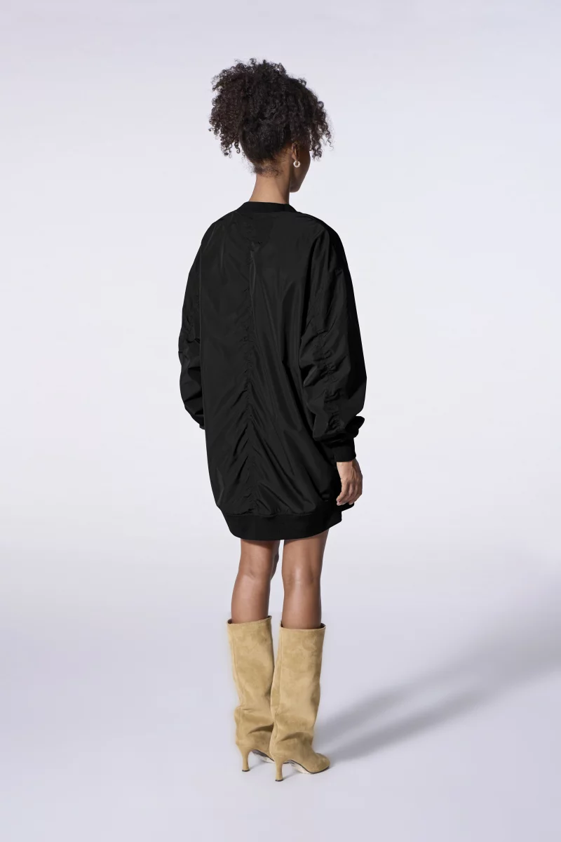 Babette black bomber-style round-neck dress for women - Gertrude