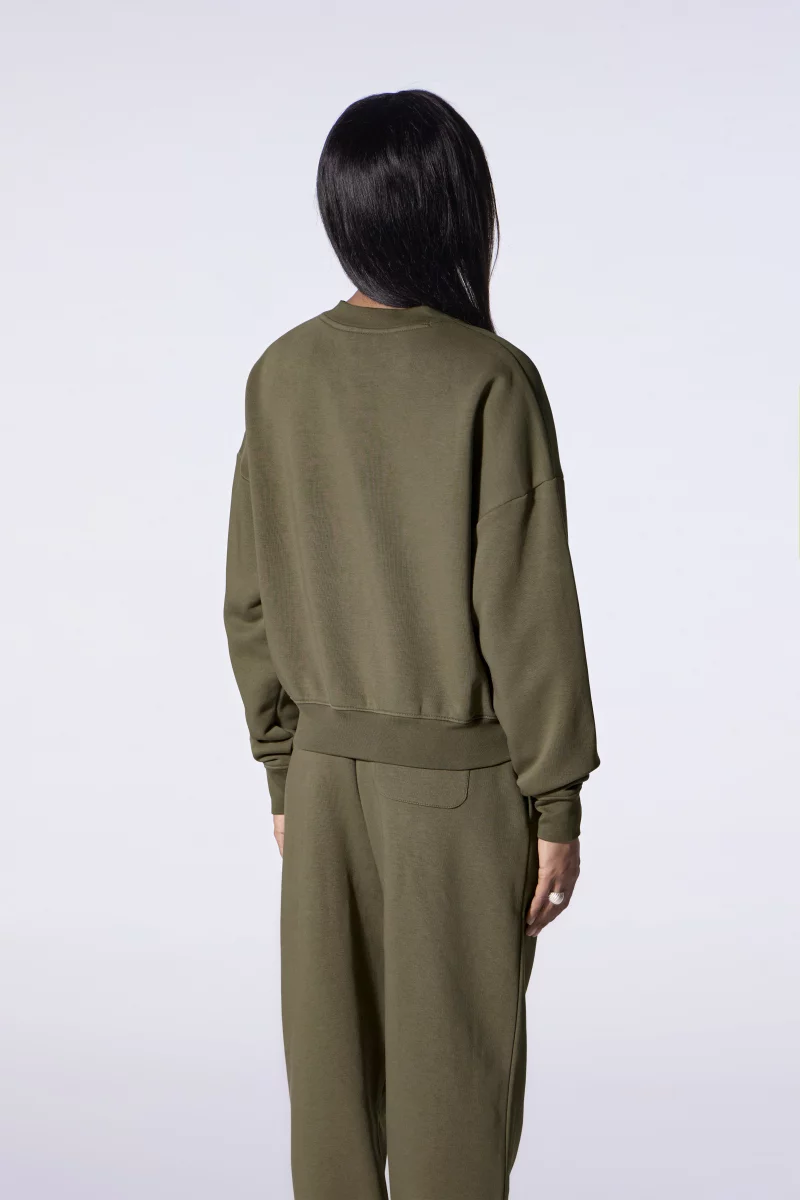 Cath khaki women's loose short sweatshirt - Gertrude Cath khaki women's loose short sweatshirt - Gertrude