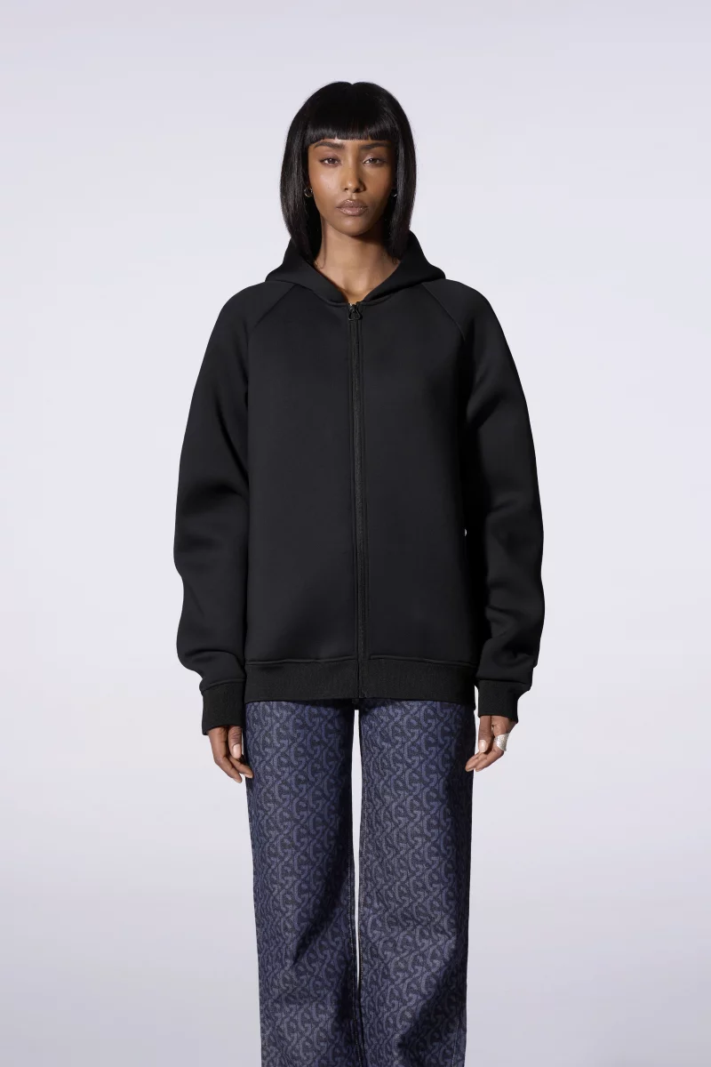 Sweat à capuche mixte en maille scuba Melvin black - Gertrude