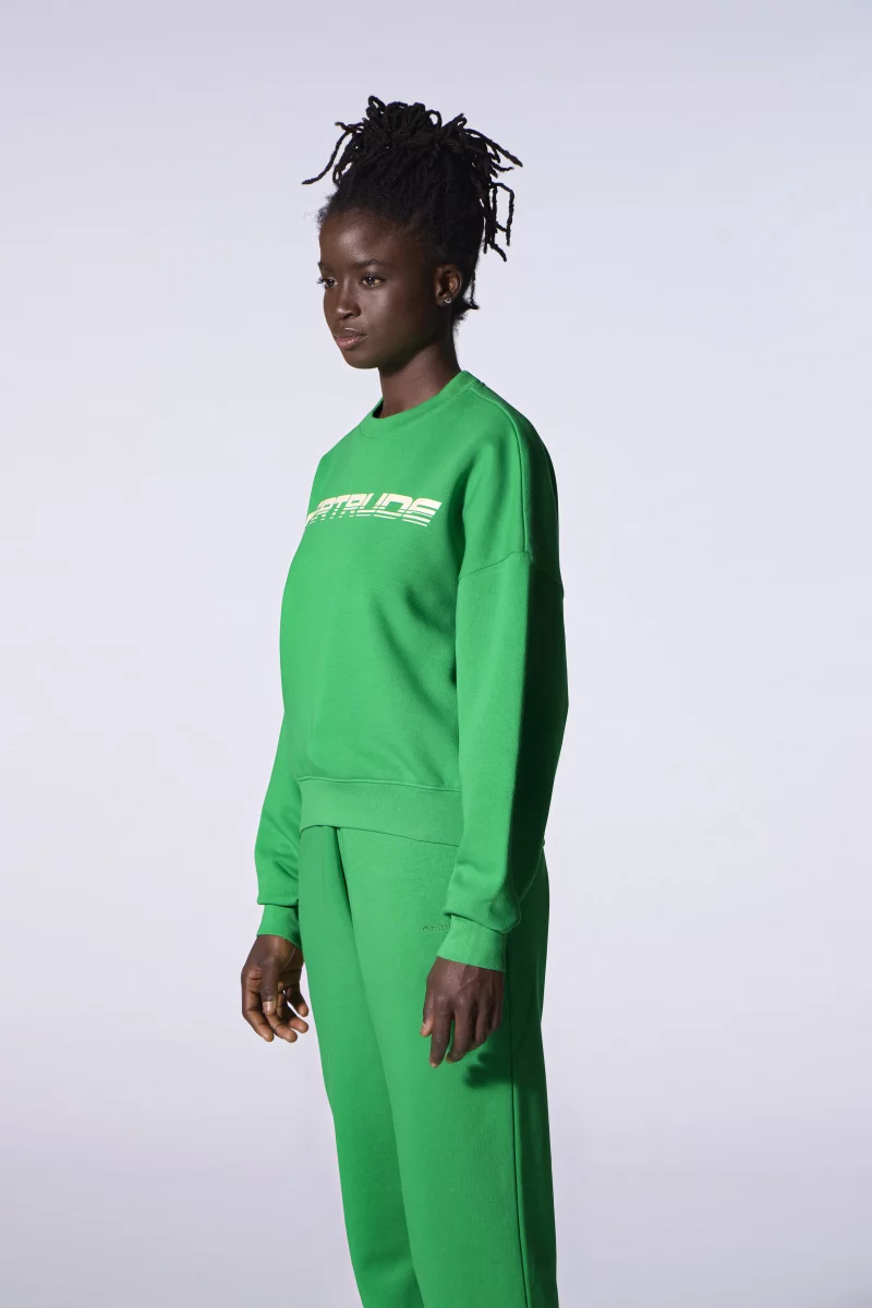 Cath Speedy Aloe Women's Crew Neck Sweatshirt with Graphic Logo Print - Gertrude Cath Speedy Aloe Women's Crew Neck Sweatshirt with Graphic Logo Print - Gertrude