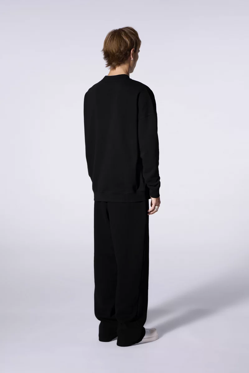 Ruben Speedy black men's oversized round neck sweatshirt - Gertrude