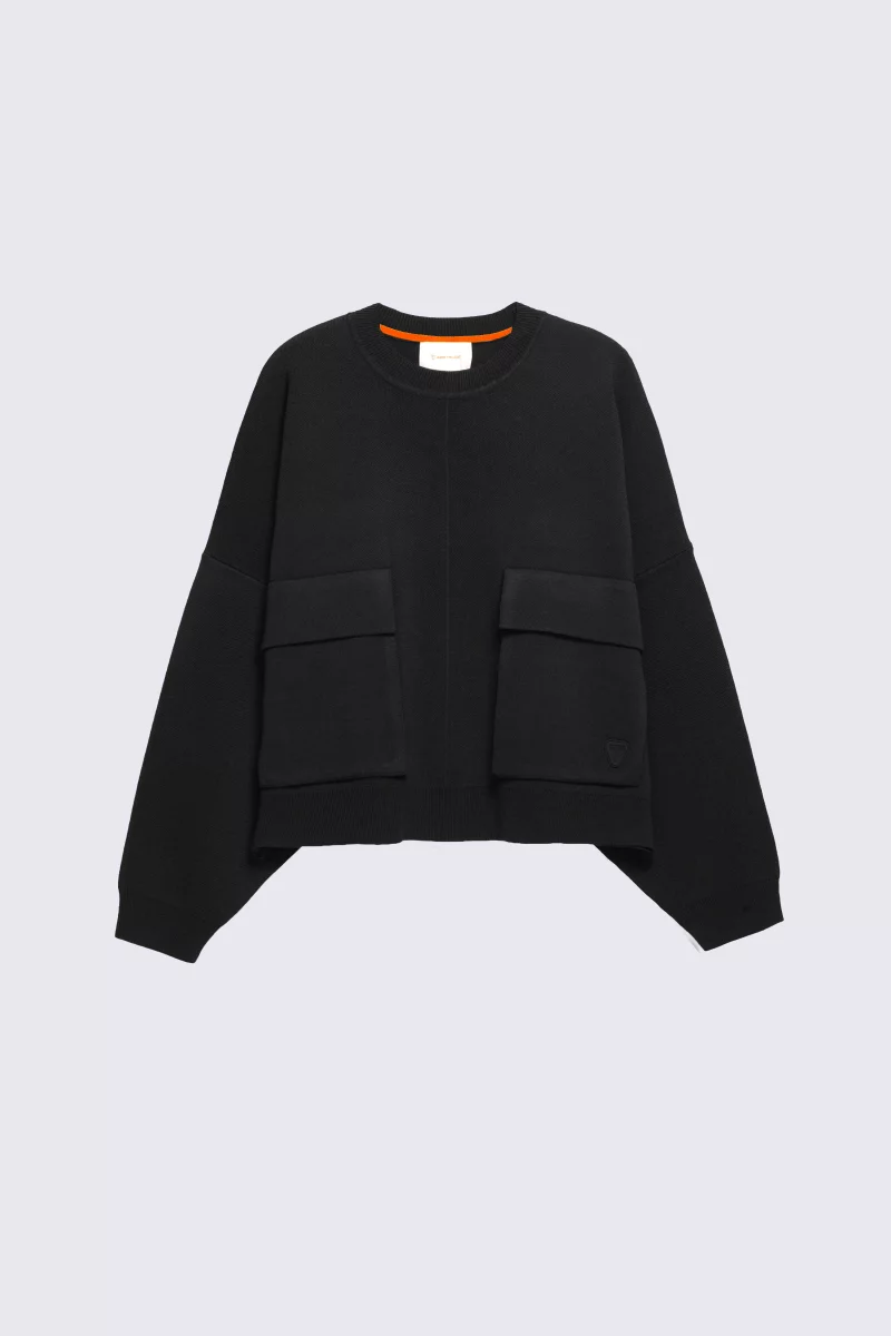 Pull en maille manches bouffantes Chandler black femme - - Gertrude