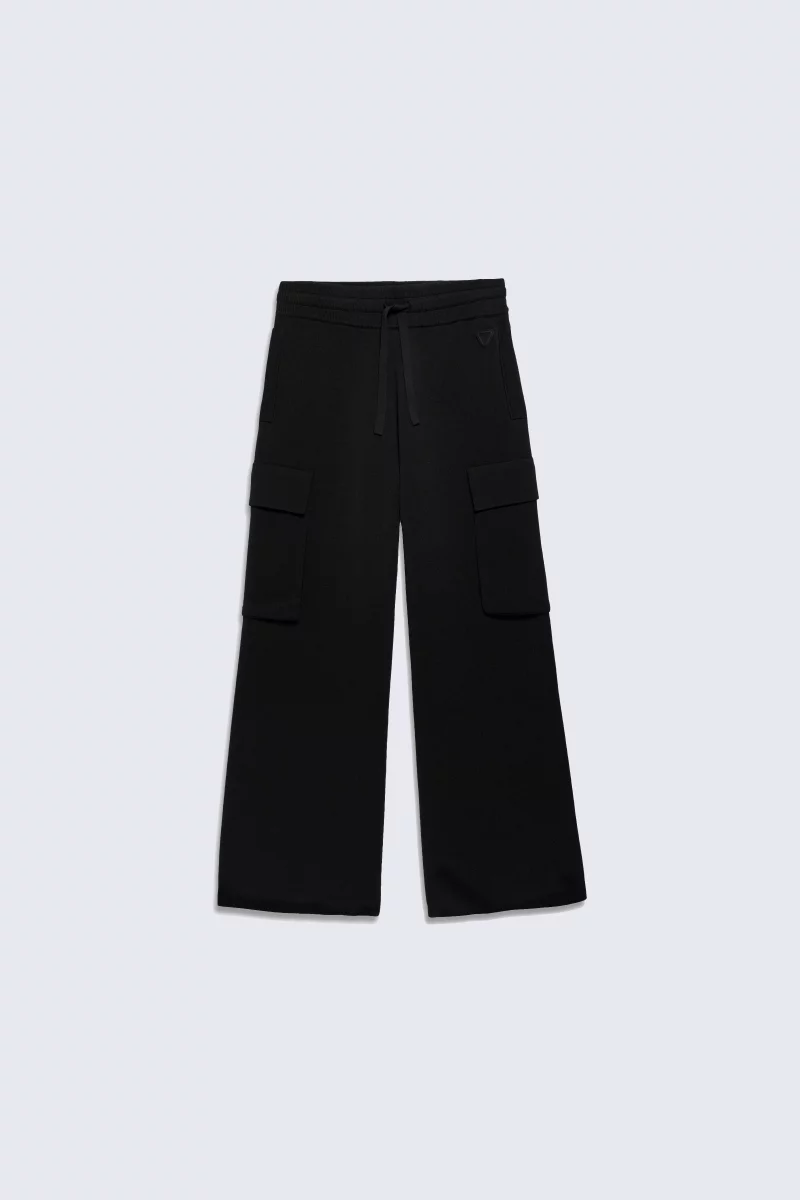 Pantalon en maille poches cargo Alpha black - Gertrude