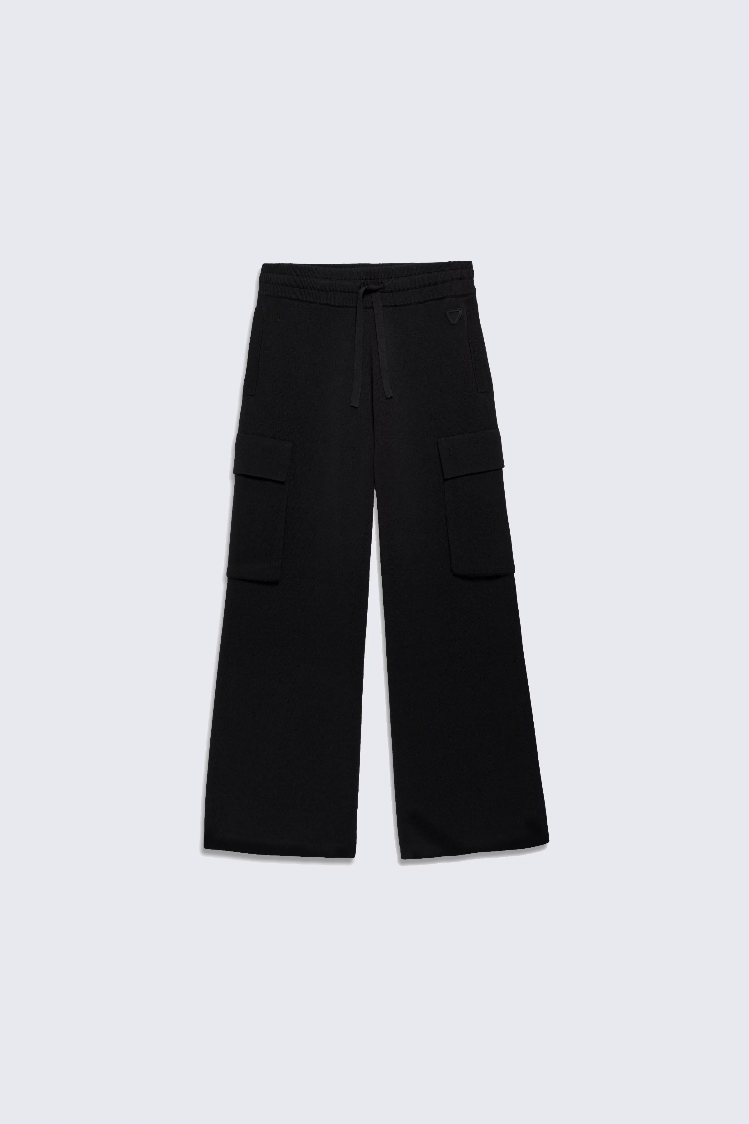 Gertrude Alpha black cargo pocket knit trousers