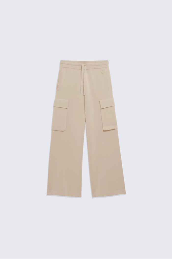 Pantalon en maille poches cargo Alpha daim - Gertrude