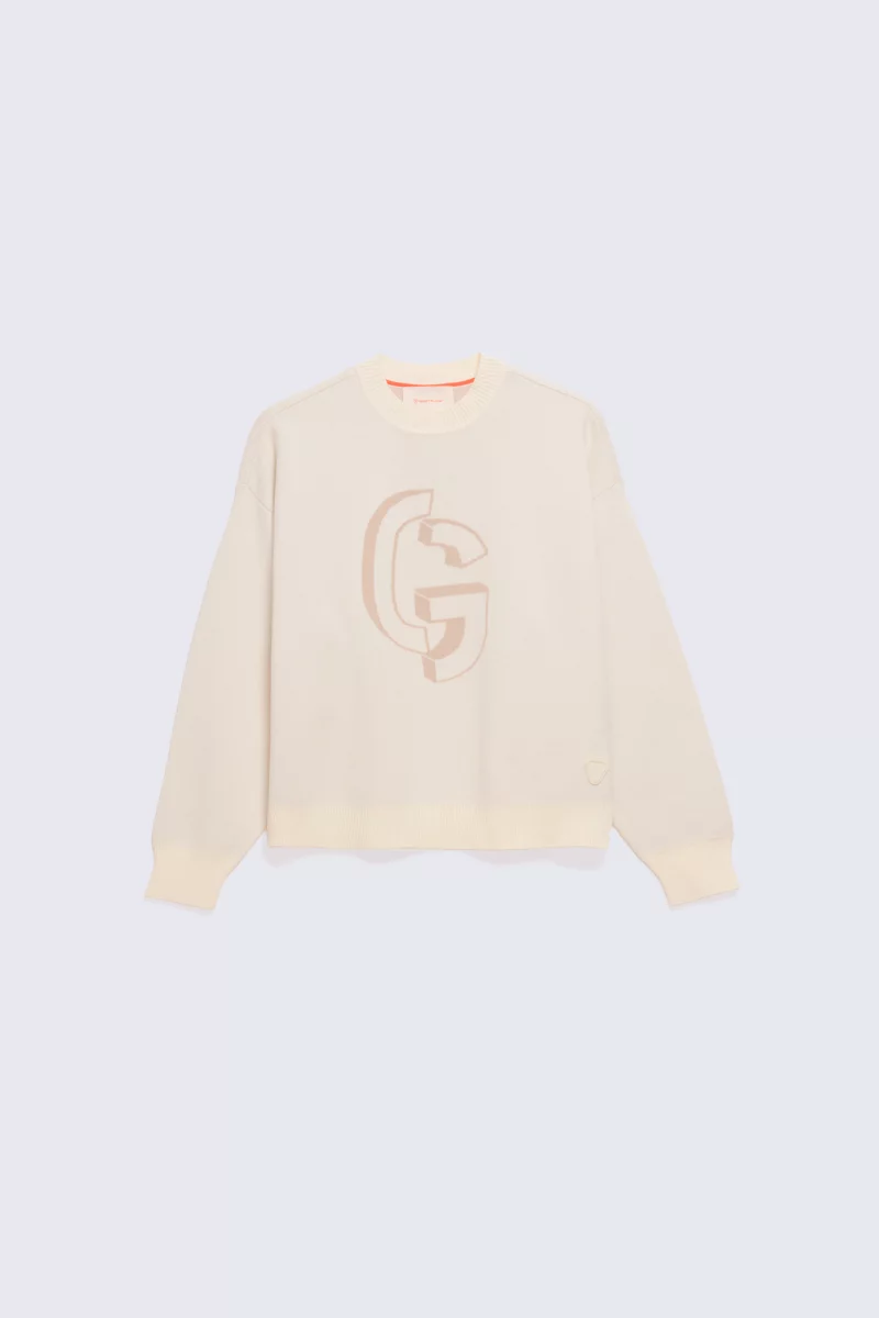 Pull en maille jacquard Little Natalia enfant crème - - Gertrude