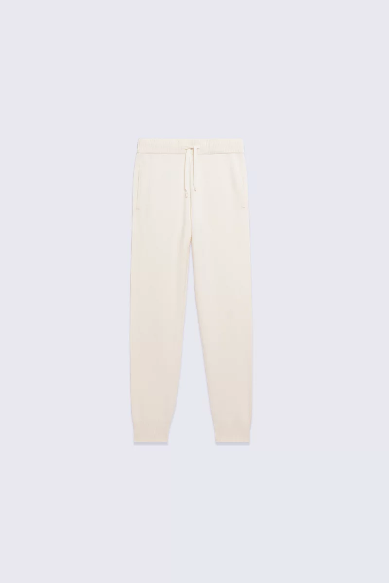 Pantalon jogging mixte en maille Maxime crème - Gertrude