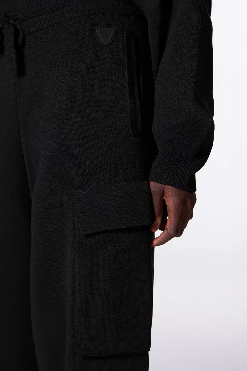 Gertrude Alpha black cargo pocket knit trousers
