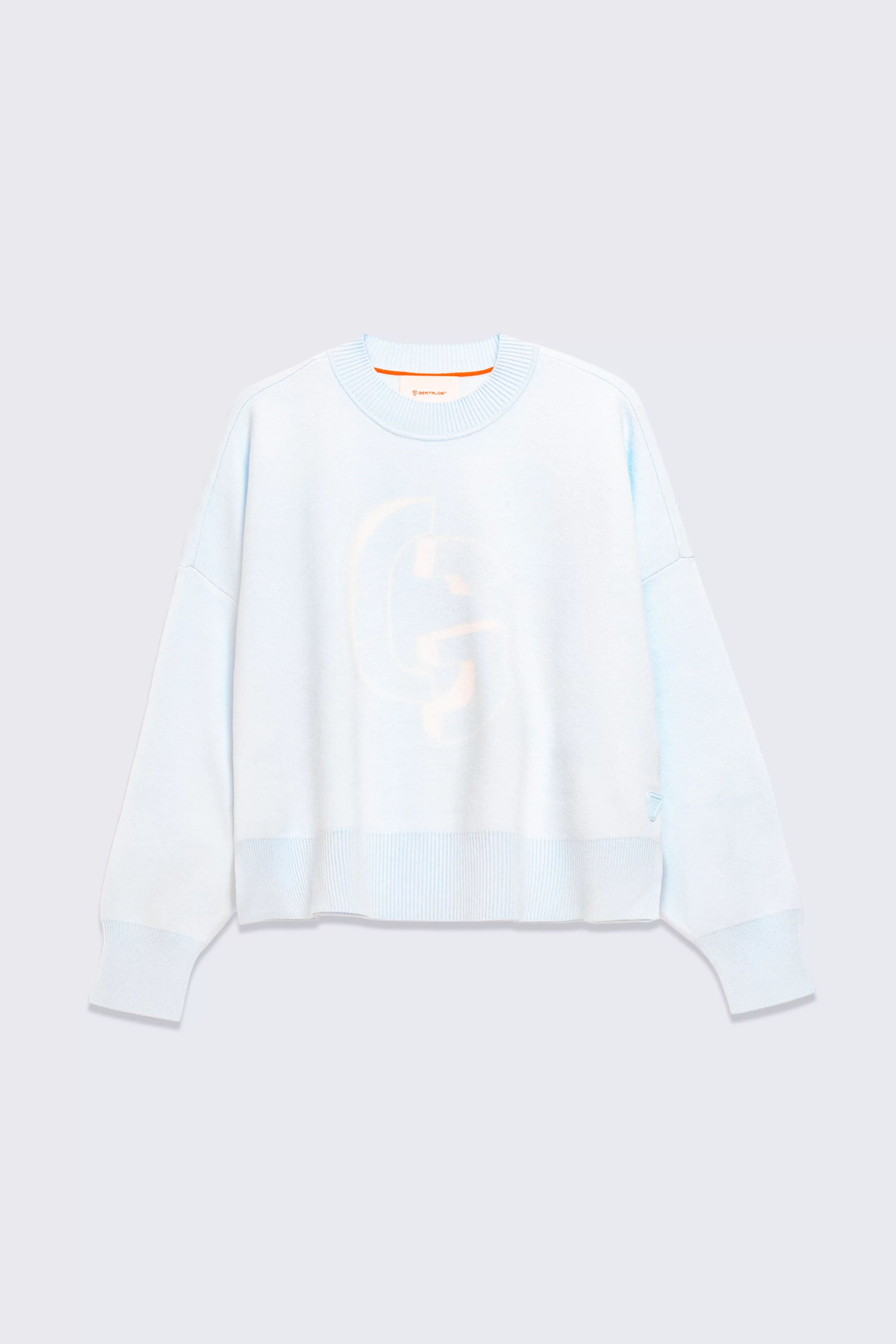 Natalia Glacier Women's Short Jacquard Knit Sweater with Dropped Sleeves - Gertrude